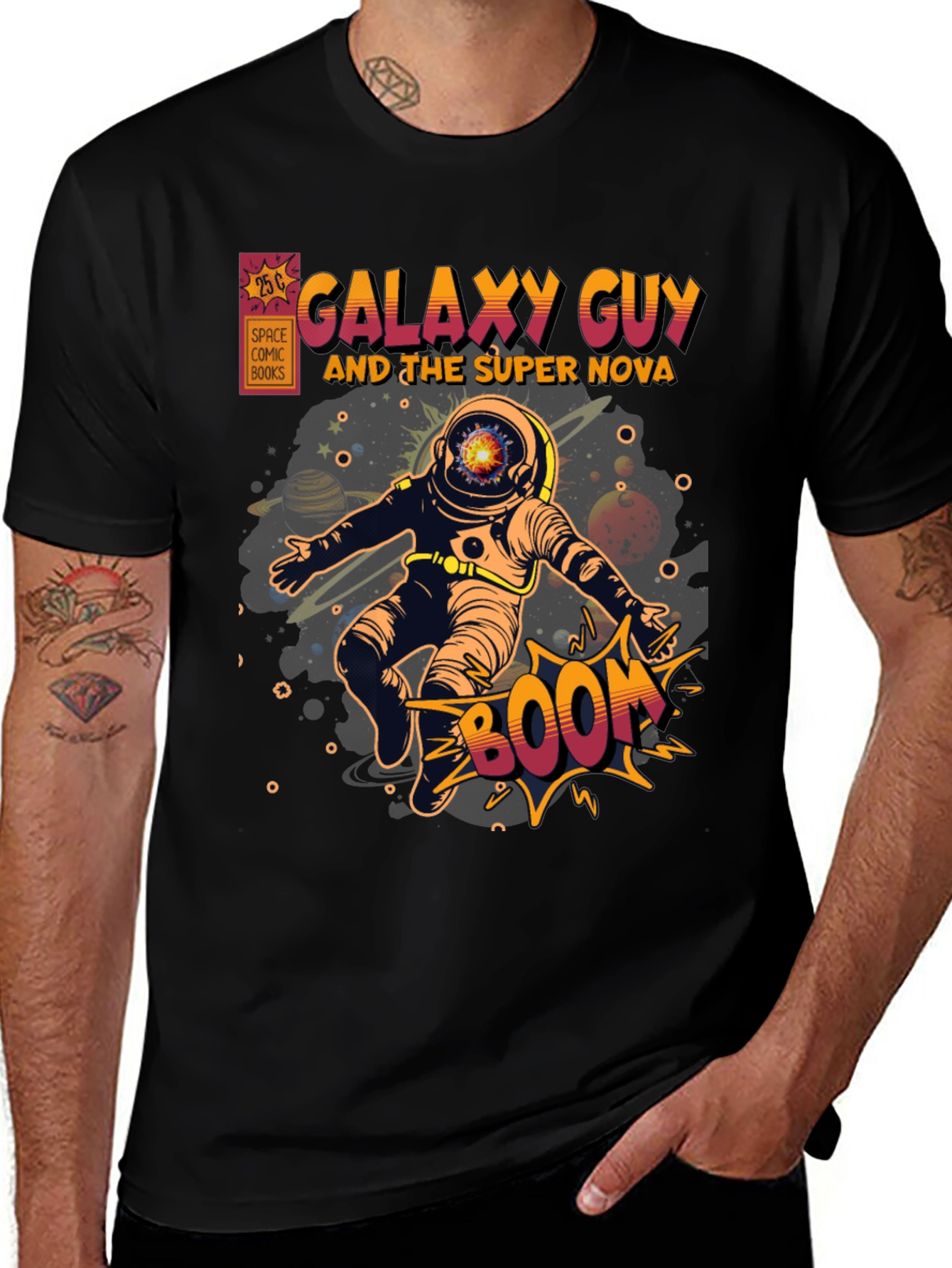 Galaxy Guy Comic Book Style Graphic T-Shirt