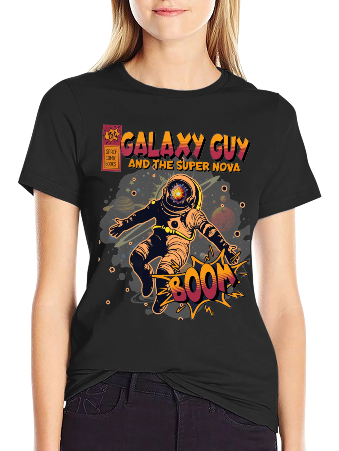 Galaxy Guy Comic Book Style Graphic T-Shirt