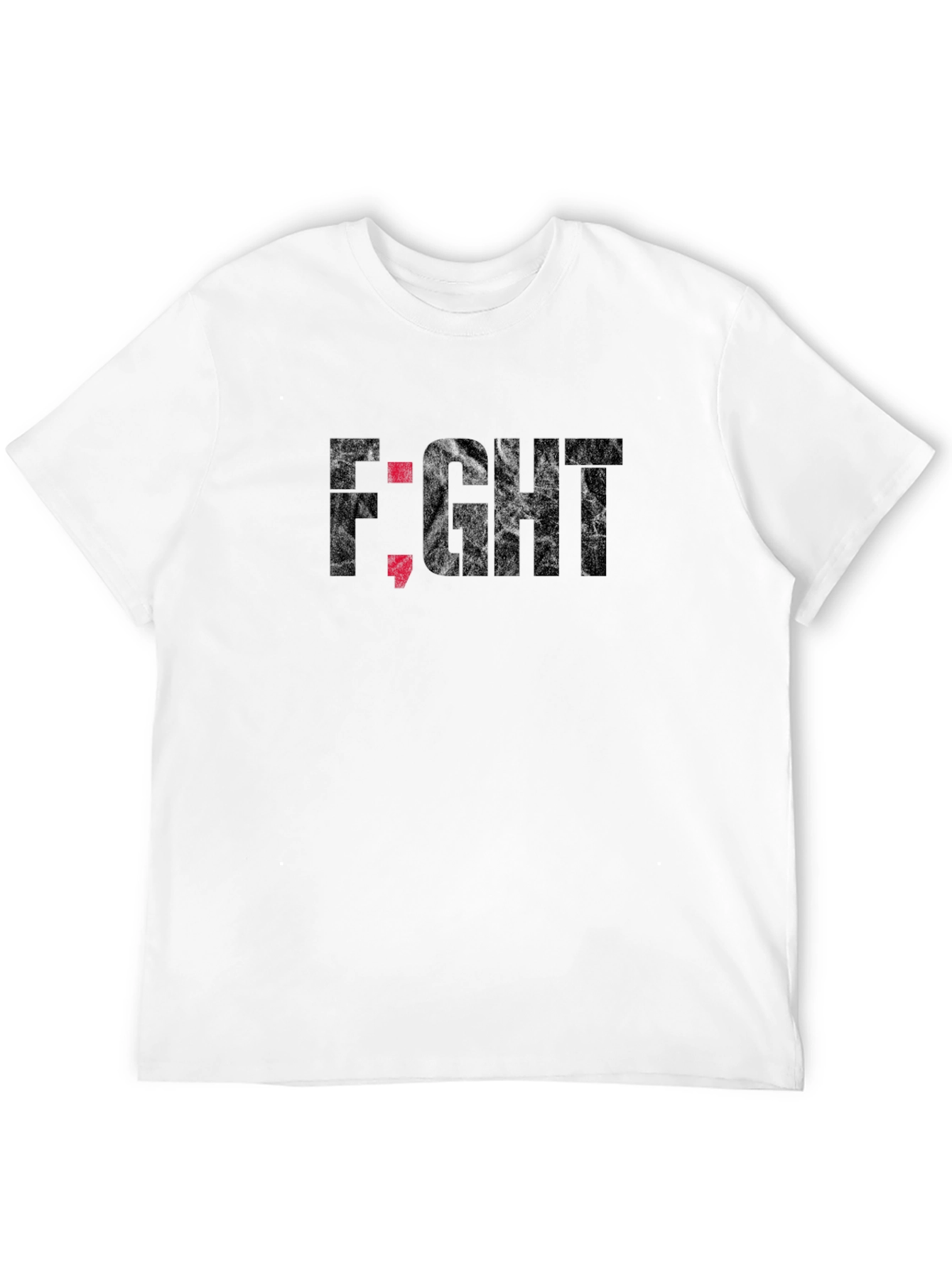 Fight Semicolon Graphic Tee - Mental Health Awareness Shirt