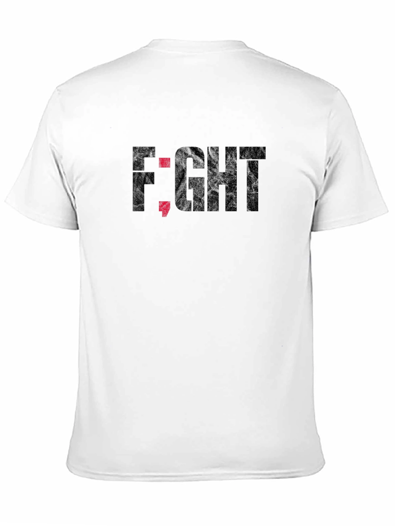 Fight Semicolon Graphic Tee - Mental Health Awareness Shirt