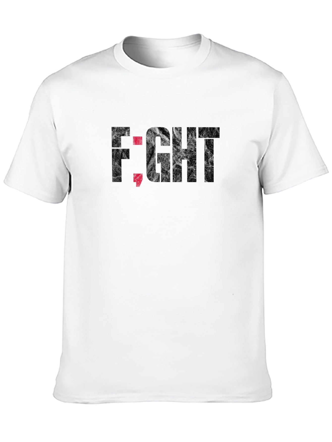 Fight Semicolon Graphic Tee - Mental Health Awareness Shirt