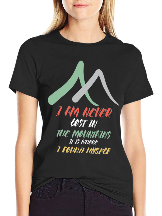 Mountains Found Myself Black T-Shirt
