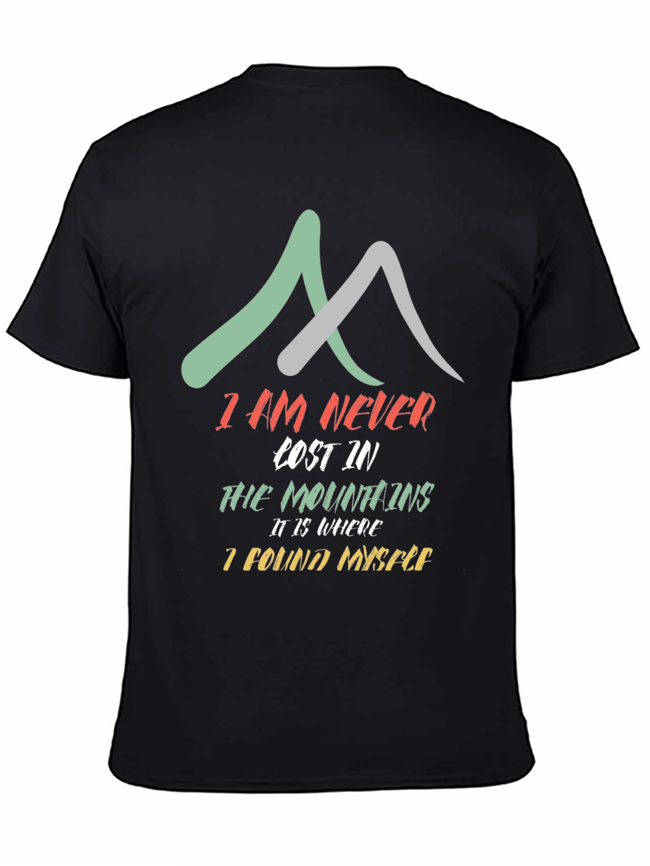 Mountains Found Myself Black T-Shirt