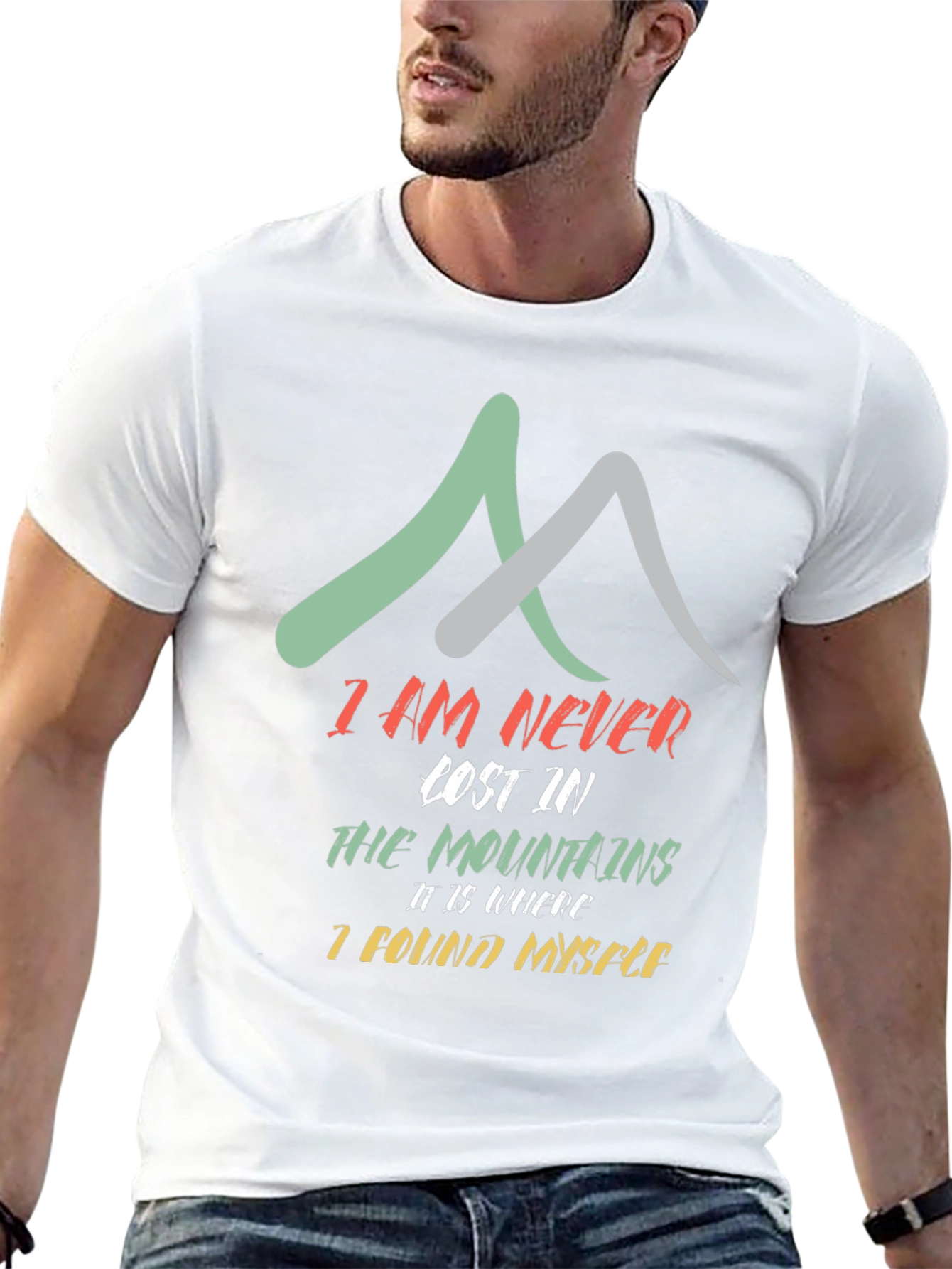 Mountains Found Myself Black T-Shirt