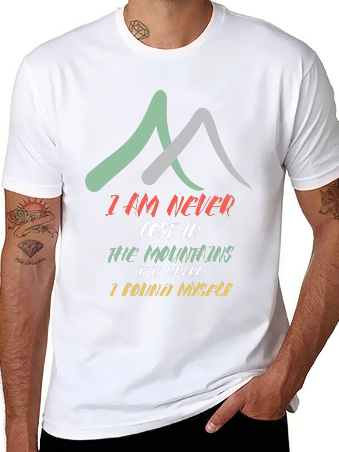 Mountains Found Myself Black T-Shirt