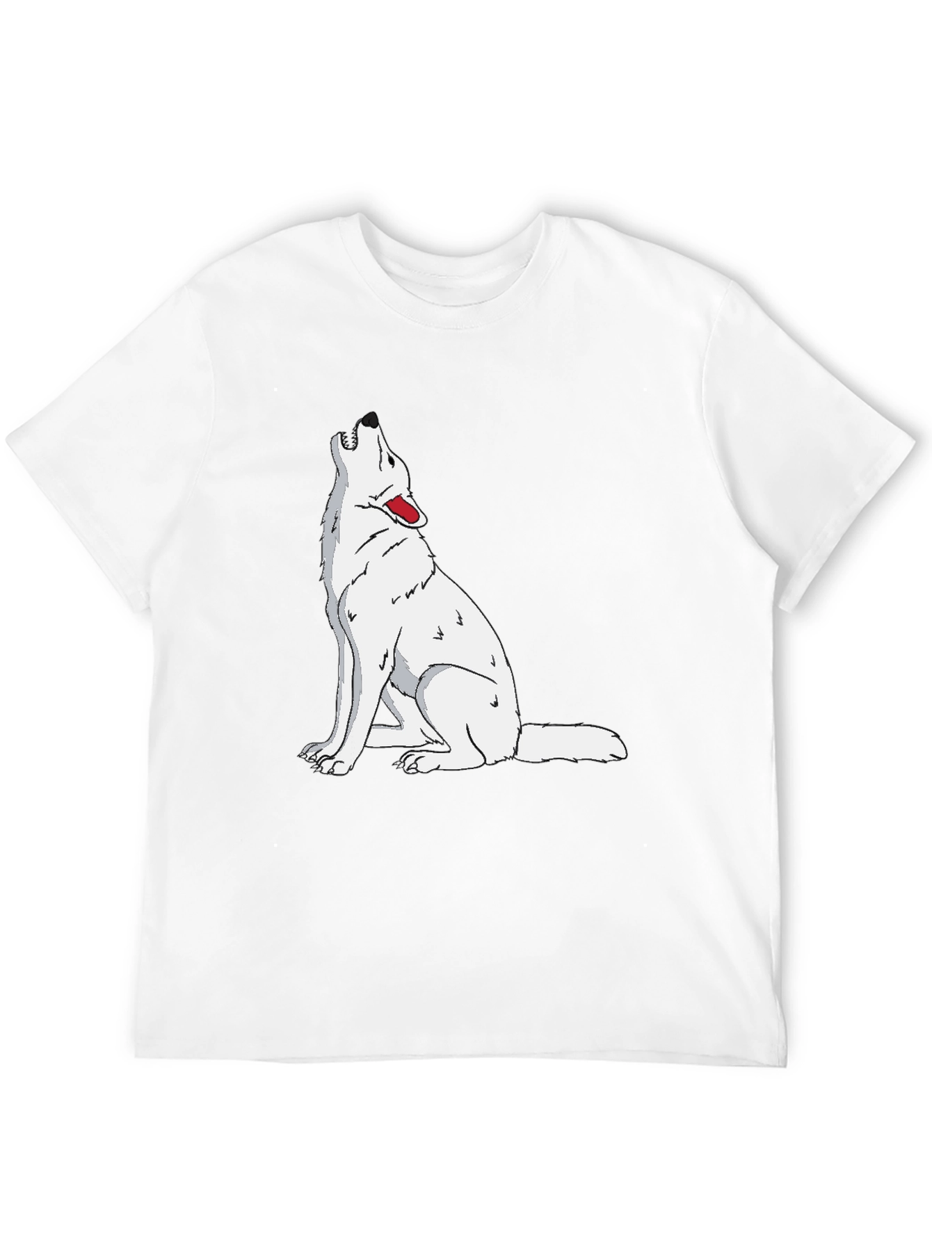 Wolf Howling Graphic Print Black T-Shirt
