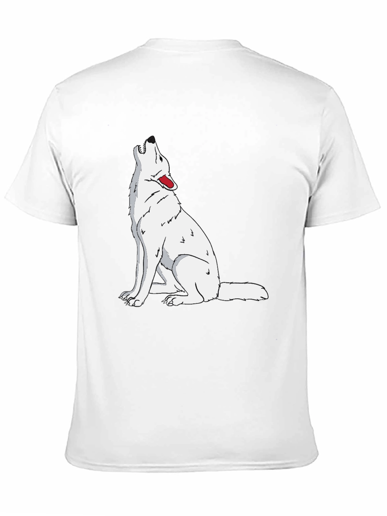 Wolf Howling Graphic Print Black T-Shirt
