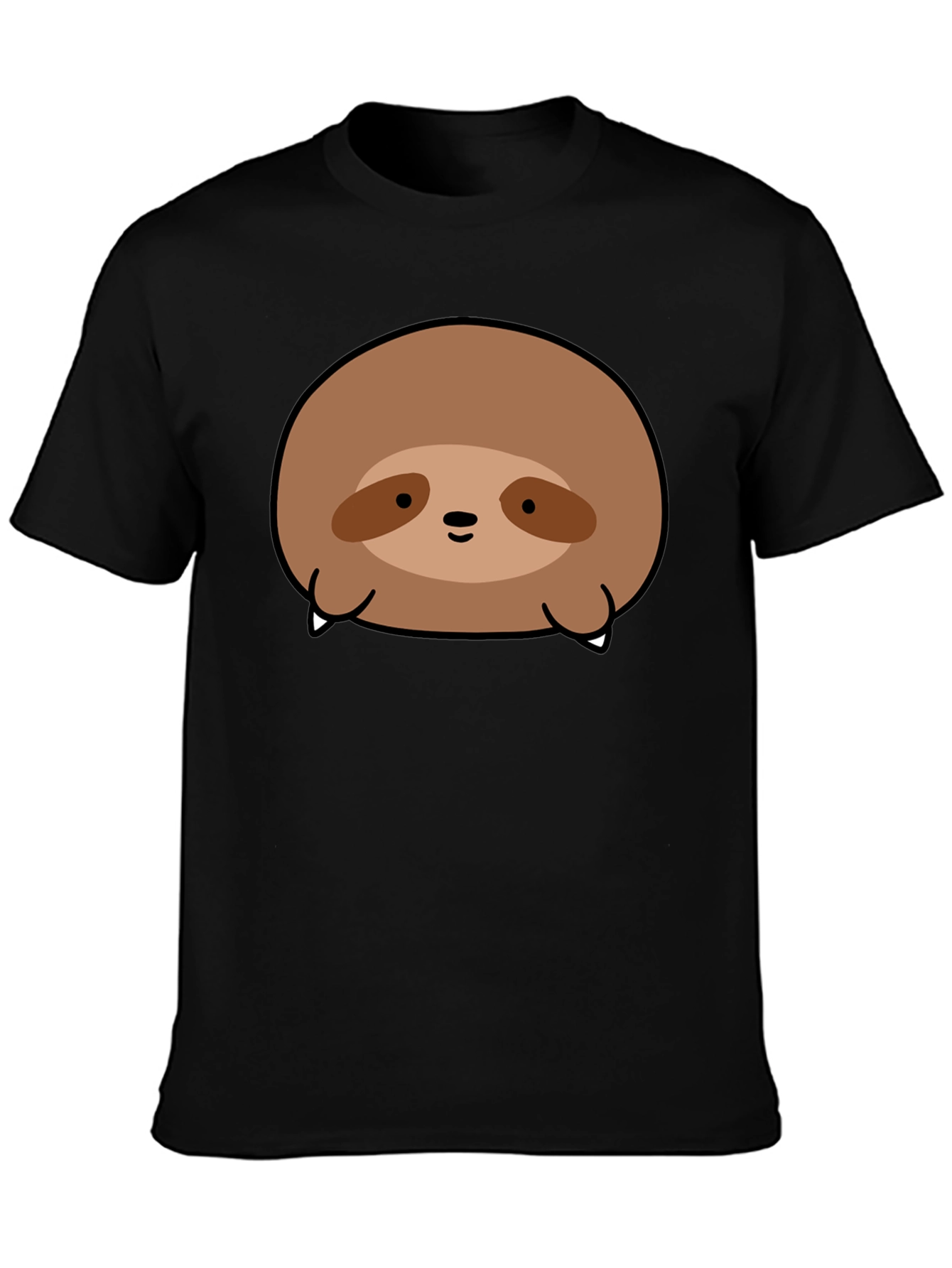 Cute Sloth Graphic Black T-Shirt