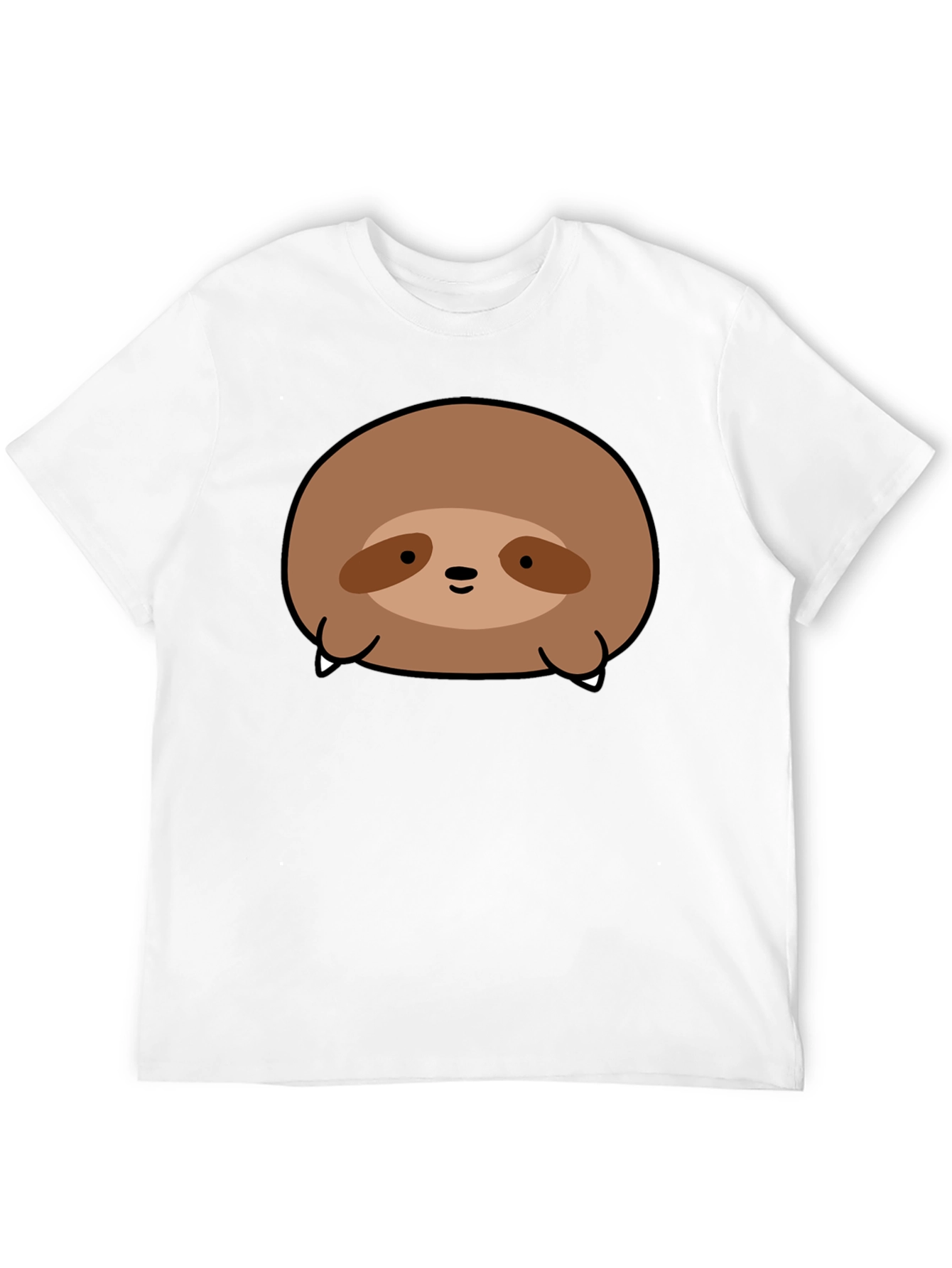 Cute Sloth Graphic Black T-Shirt