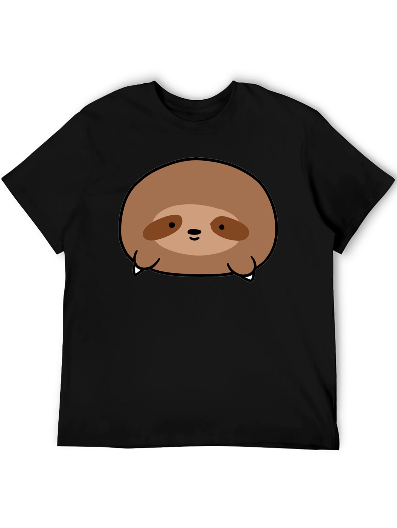 Cute Sloth Graphic Black T-Shirt