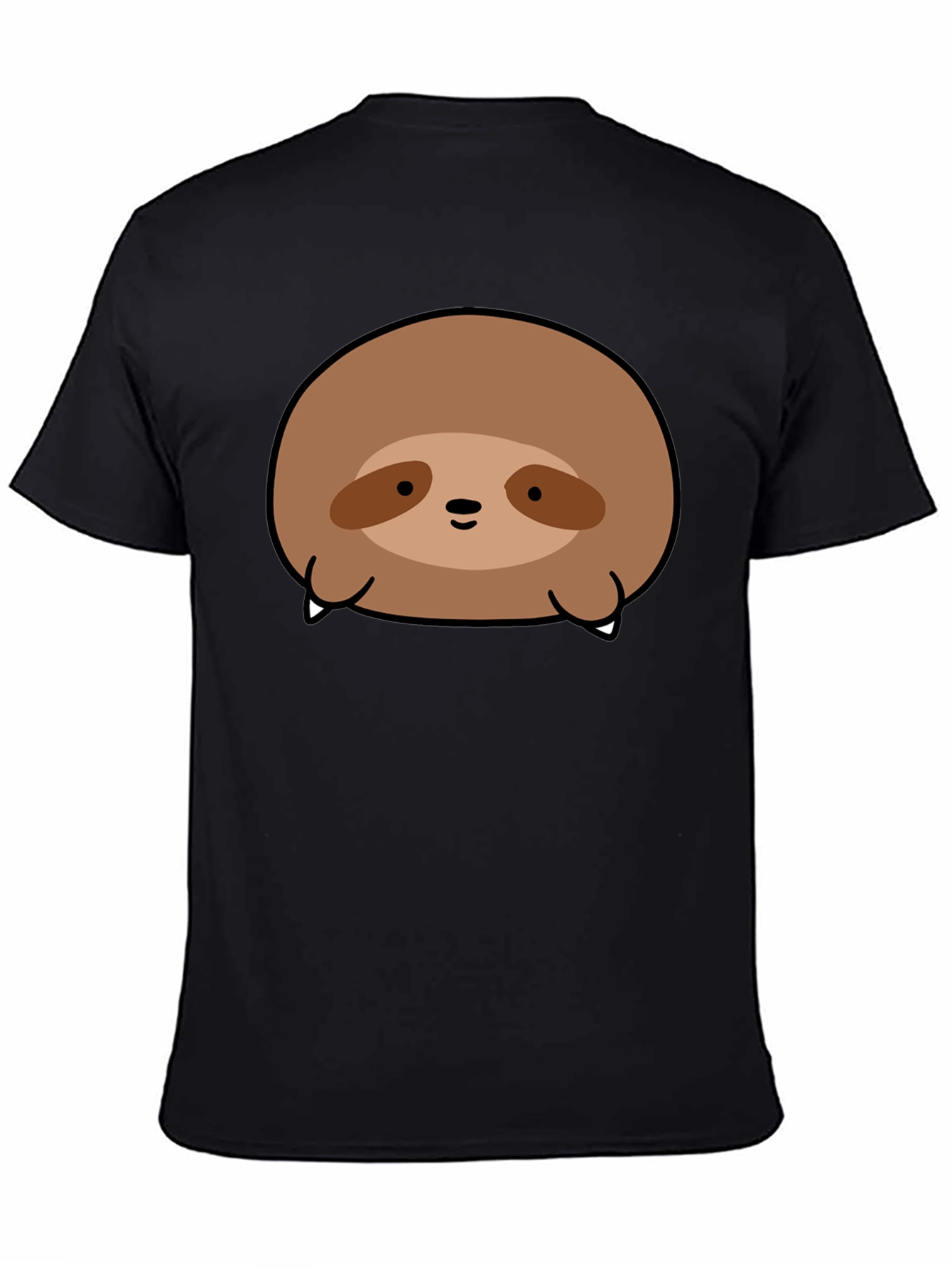 Cute Sloth Graphic Black T-Shirt