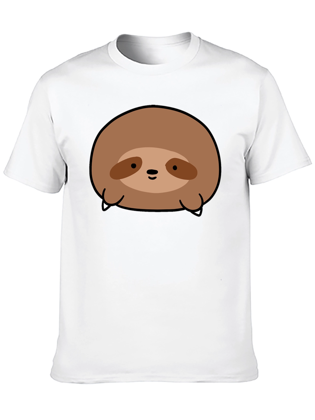 Cute Sloth Graphic Black T-Shirt