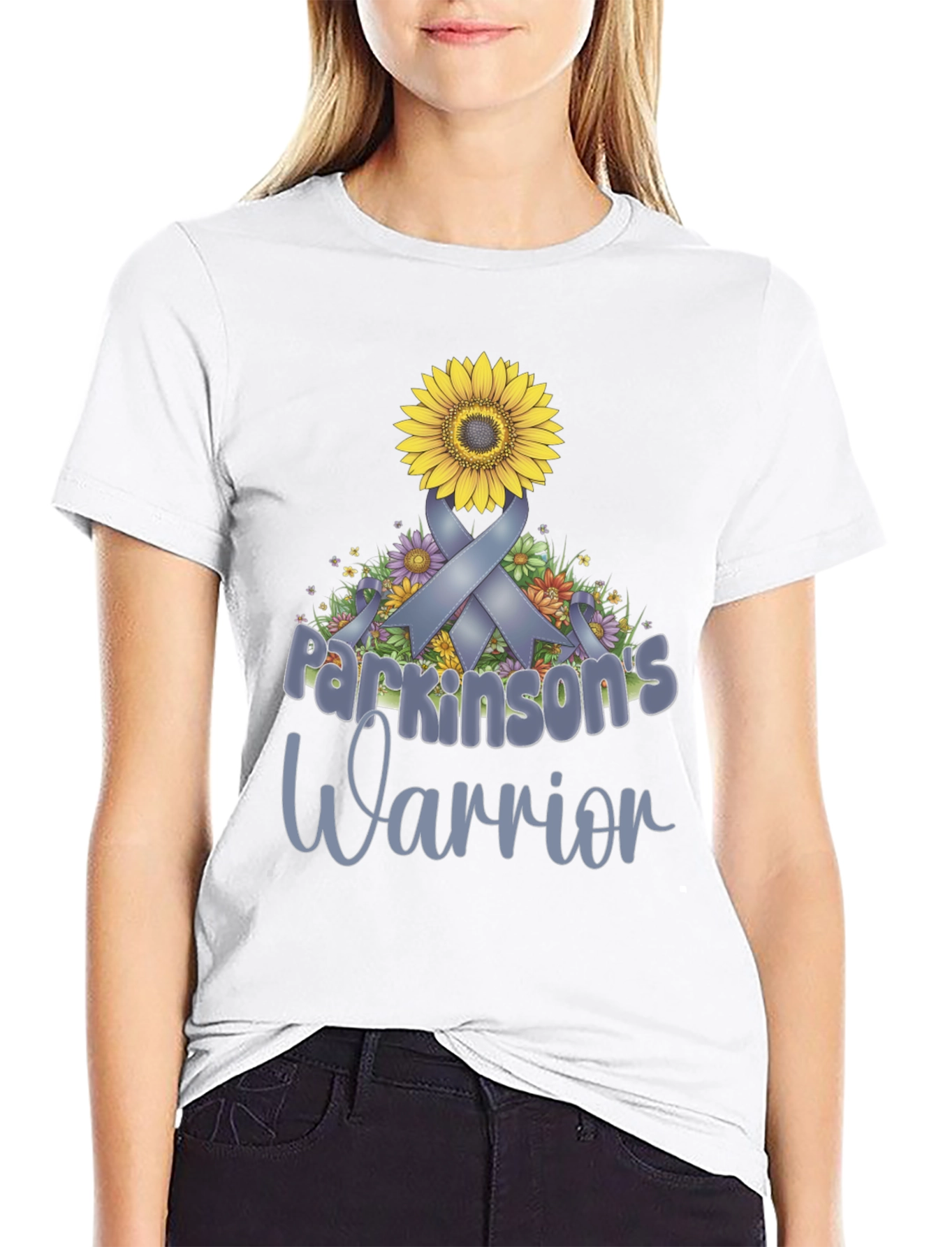 Parkinsons Warrior Sunflower Ribbon T-Shirt