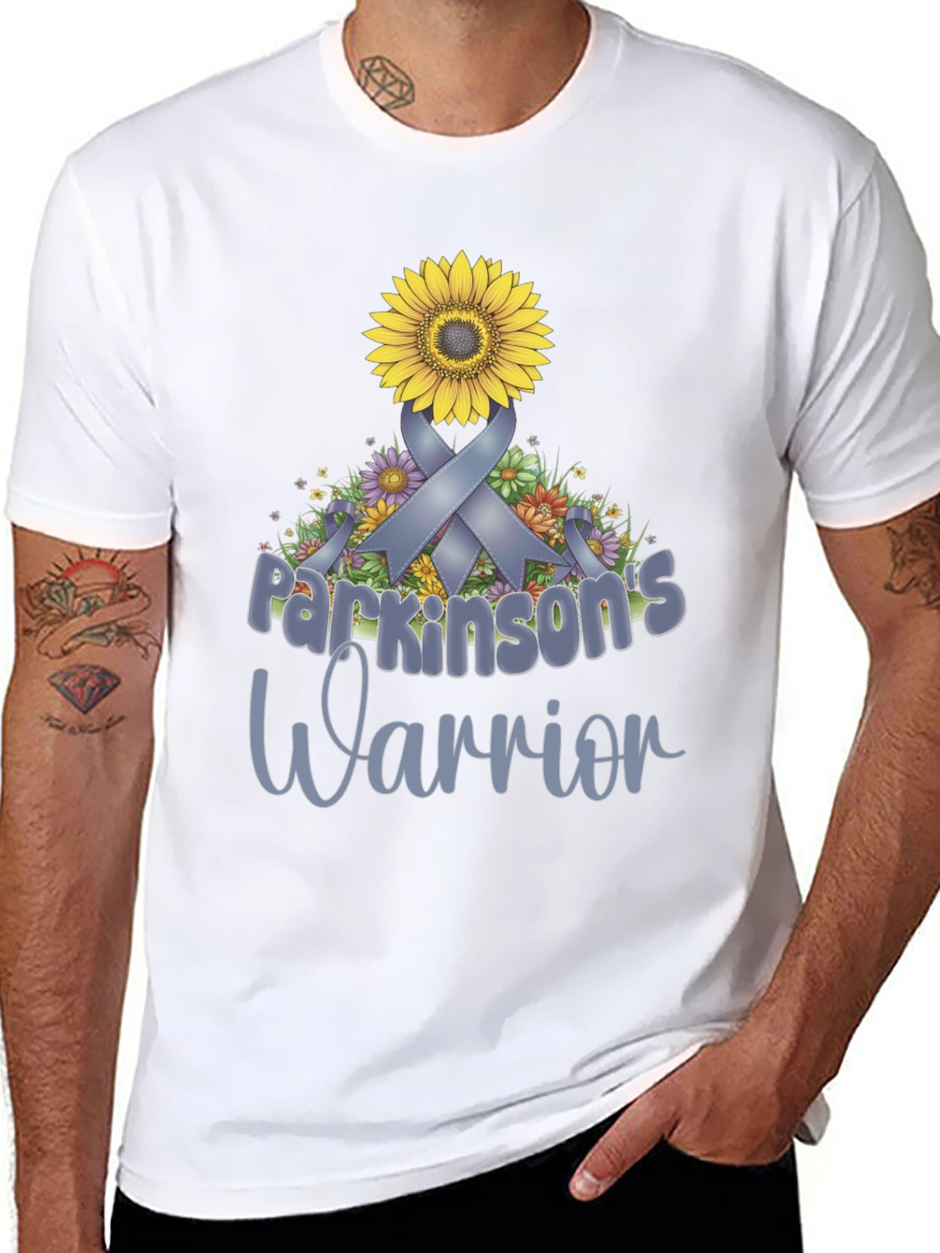 Parkinsons Warrior Sunflower Ribbon T-Shirt