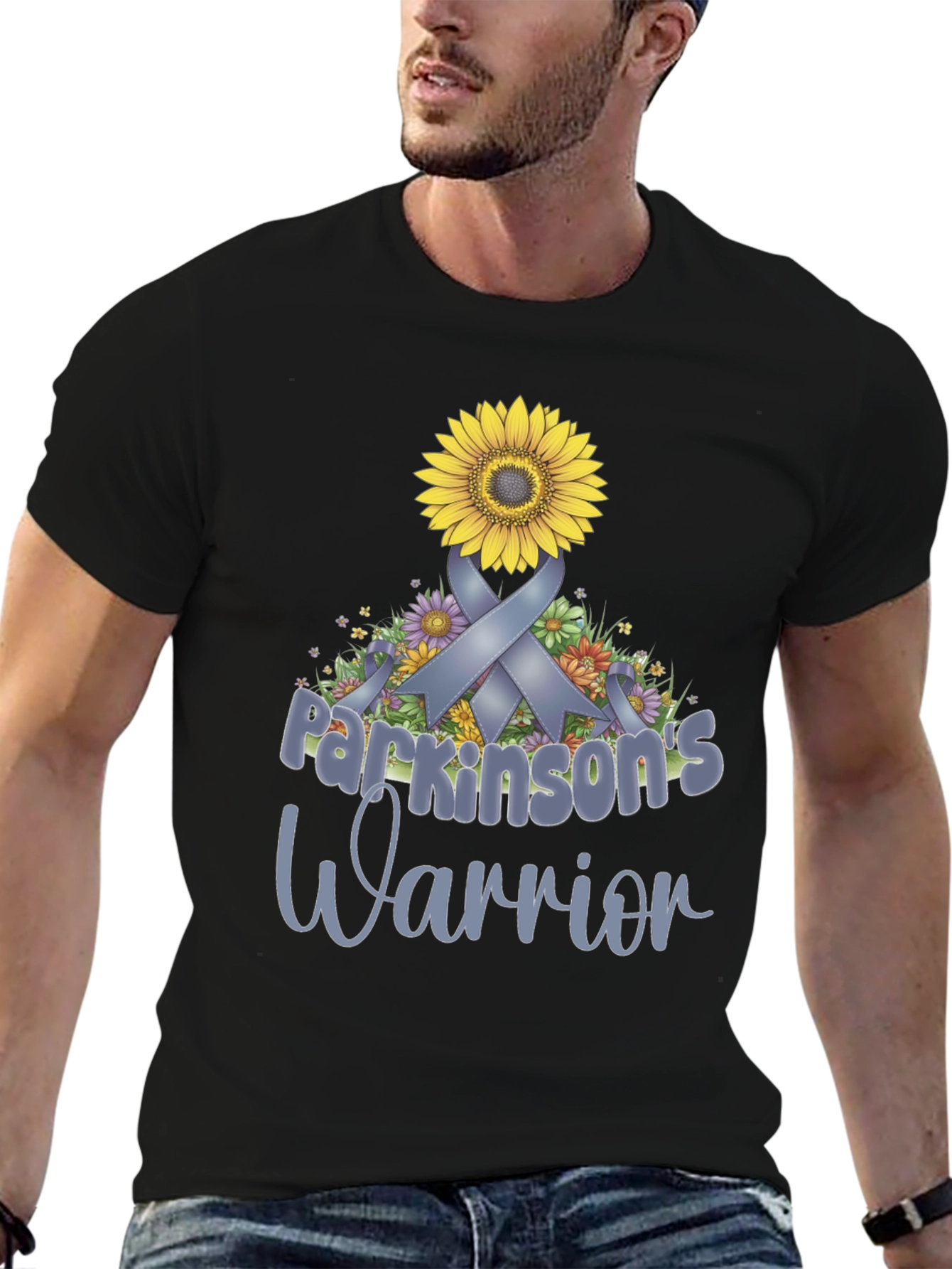 Parkinsons Warrior Sunflower Ribbon T-Shirt