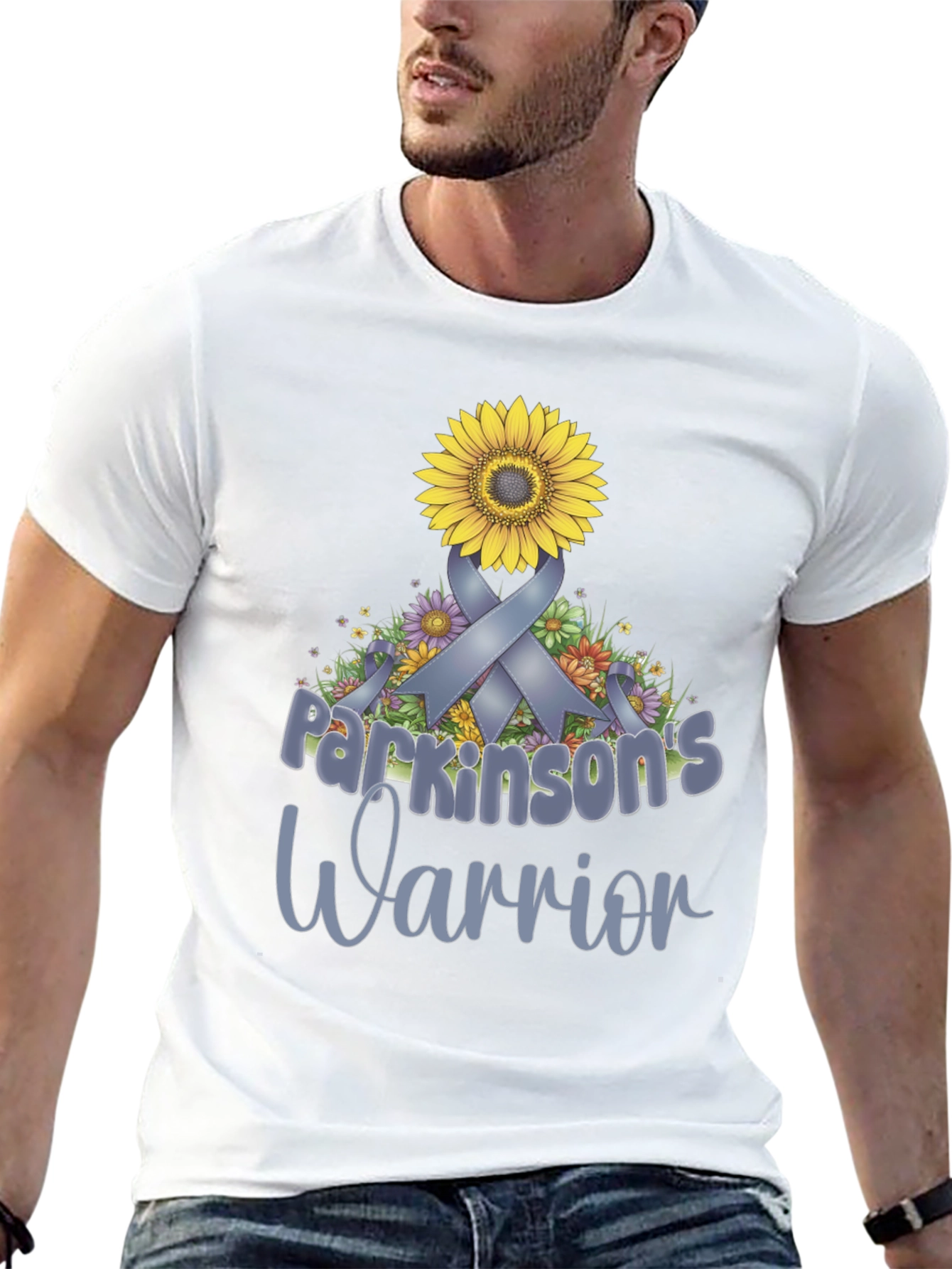 Parkinsons Warrior Sunflower Ribbon T-Shirt
