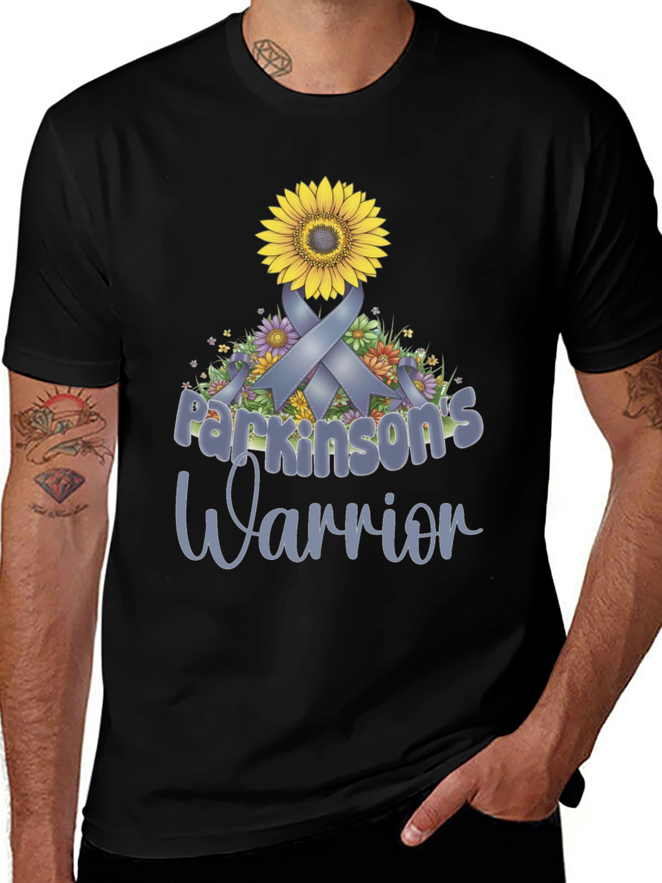 Parkinsons Warrior Sunflower Ribbon T-Shirt