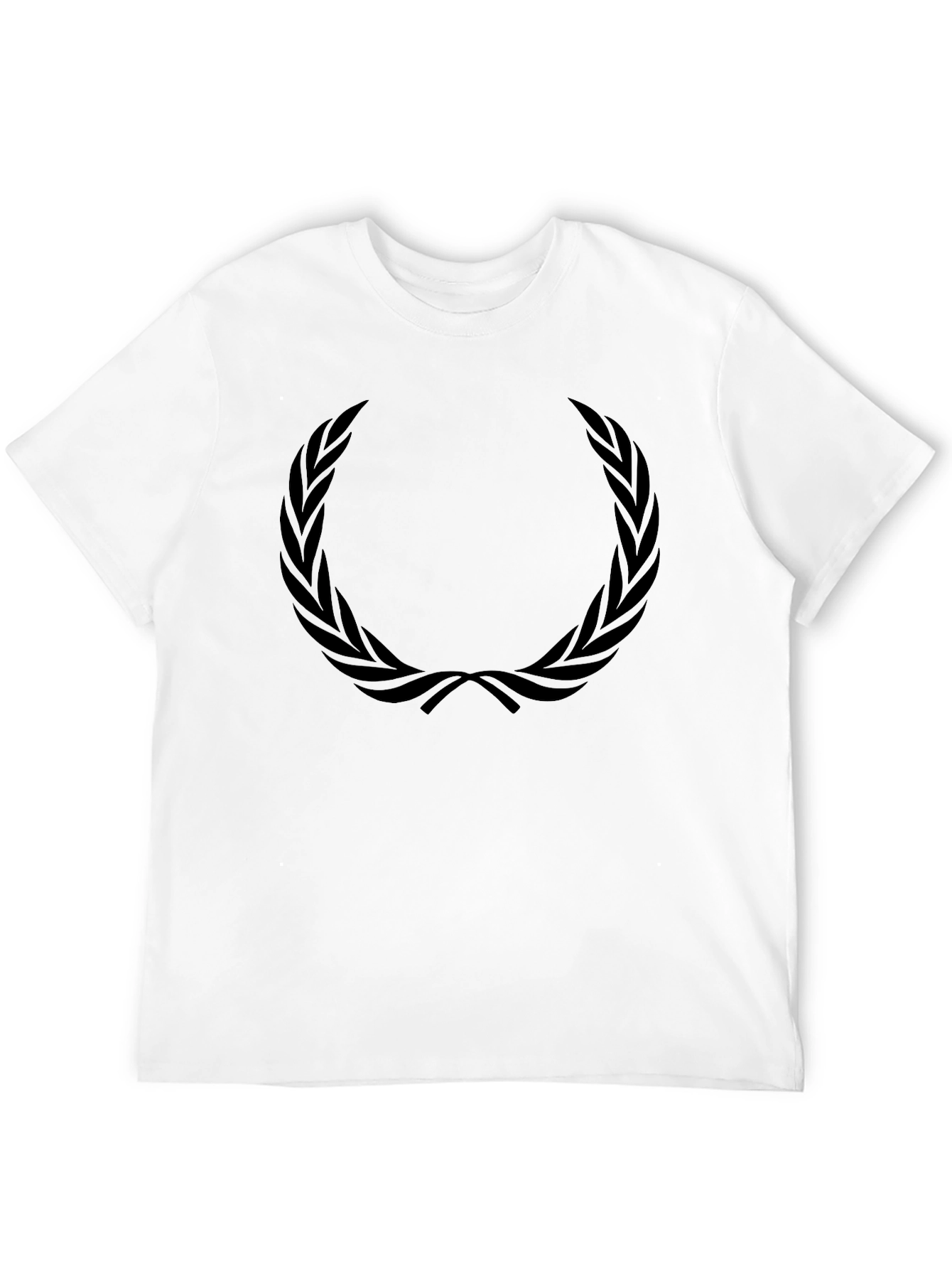 Mens Black T-Shirt with Laurel Wreath Design