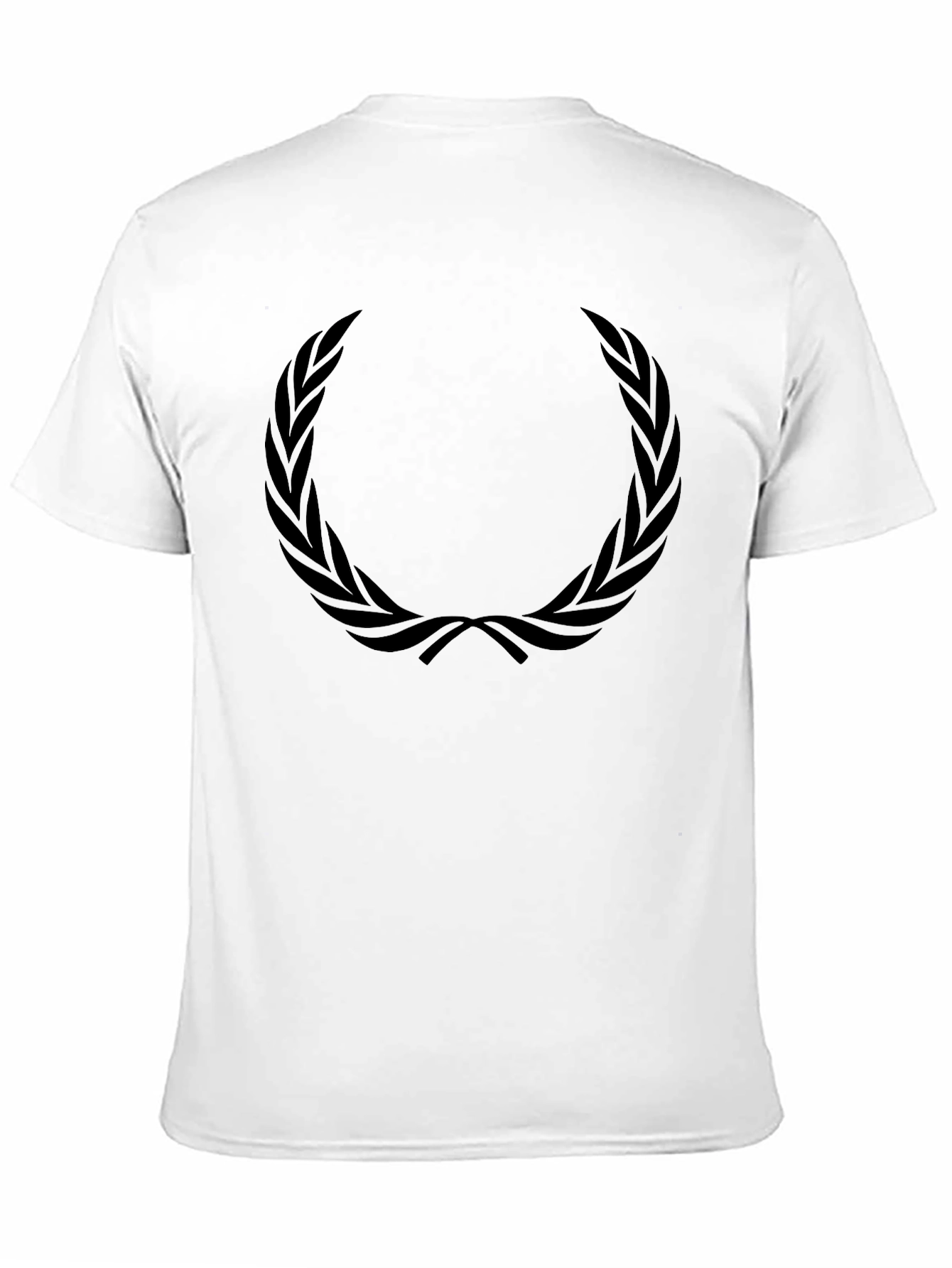 Mens Black T-Shirt with Laurel Wreath Design