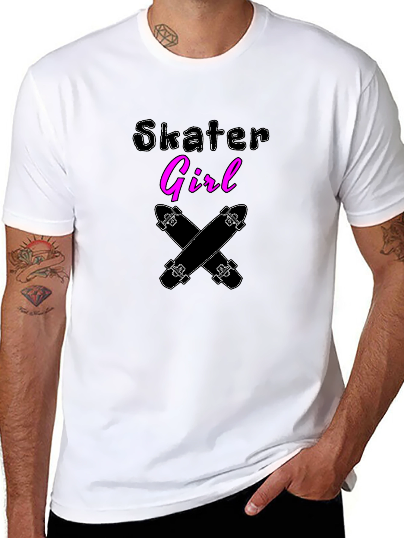 Skater Girl Graphic Tee - Black