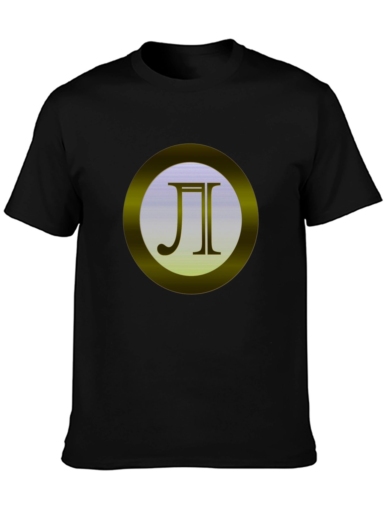 Black Tee with Golden Circle Emblem