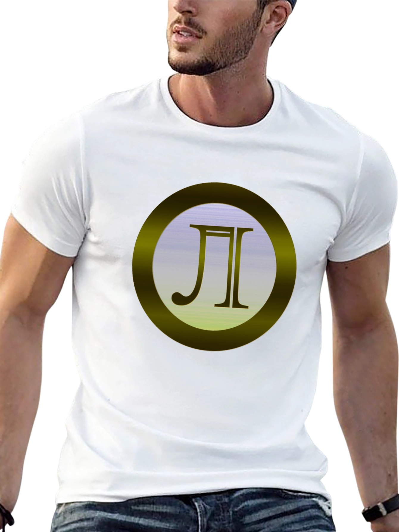 Black Tee with Golden Circle Emblem