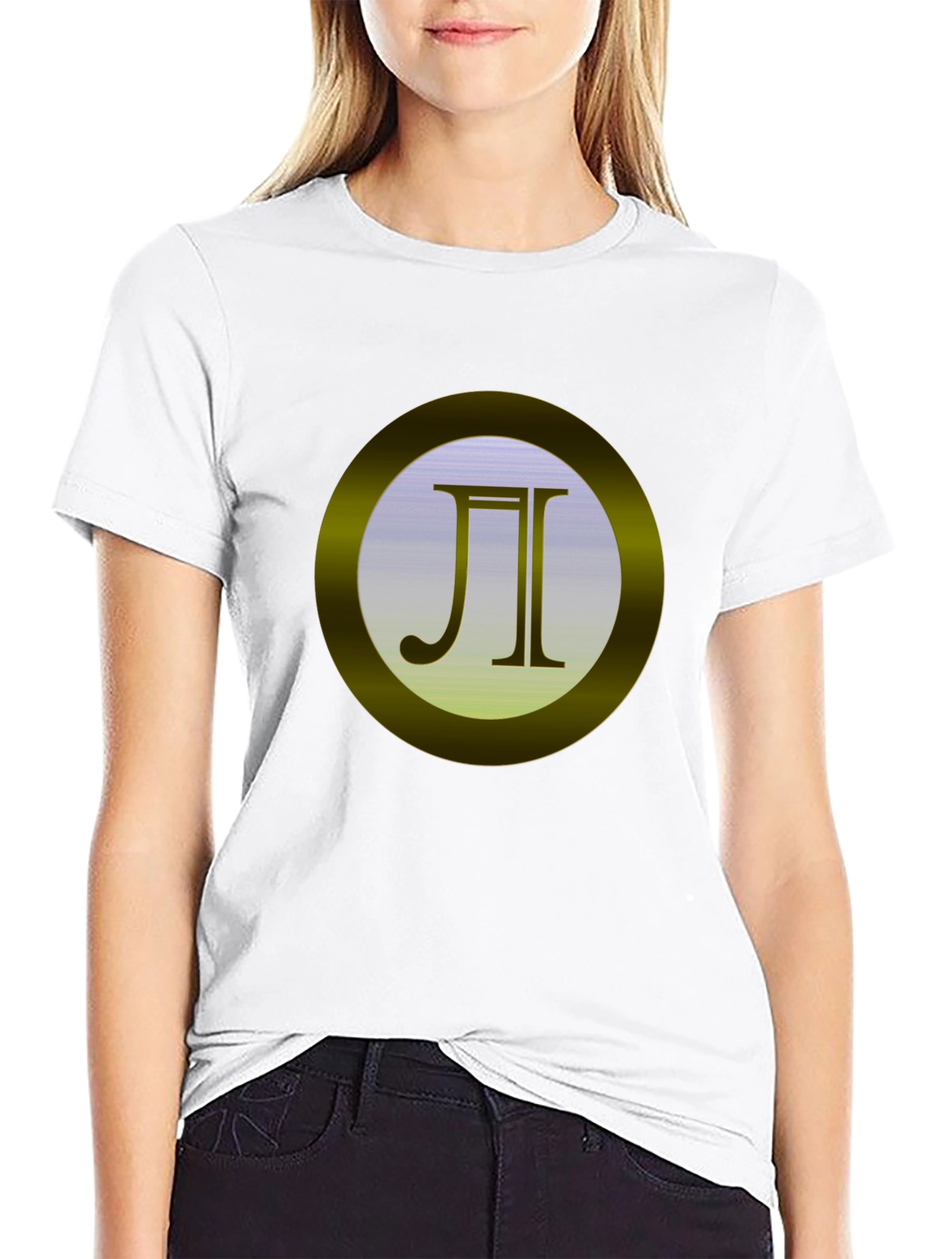 Black Tee with Golden Circle Emblem