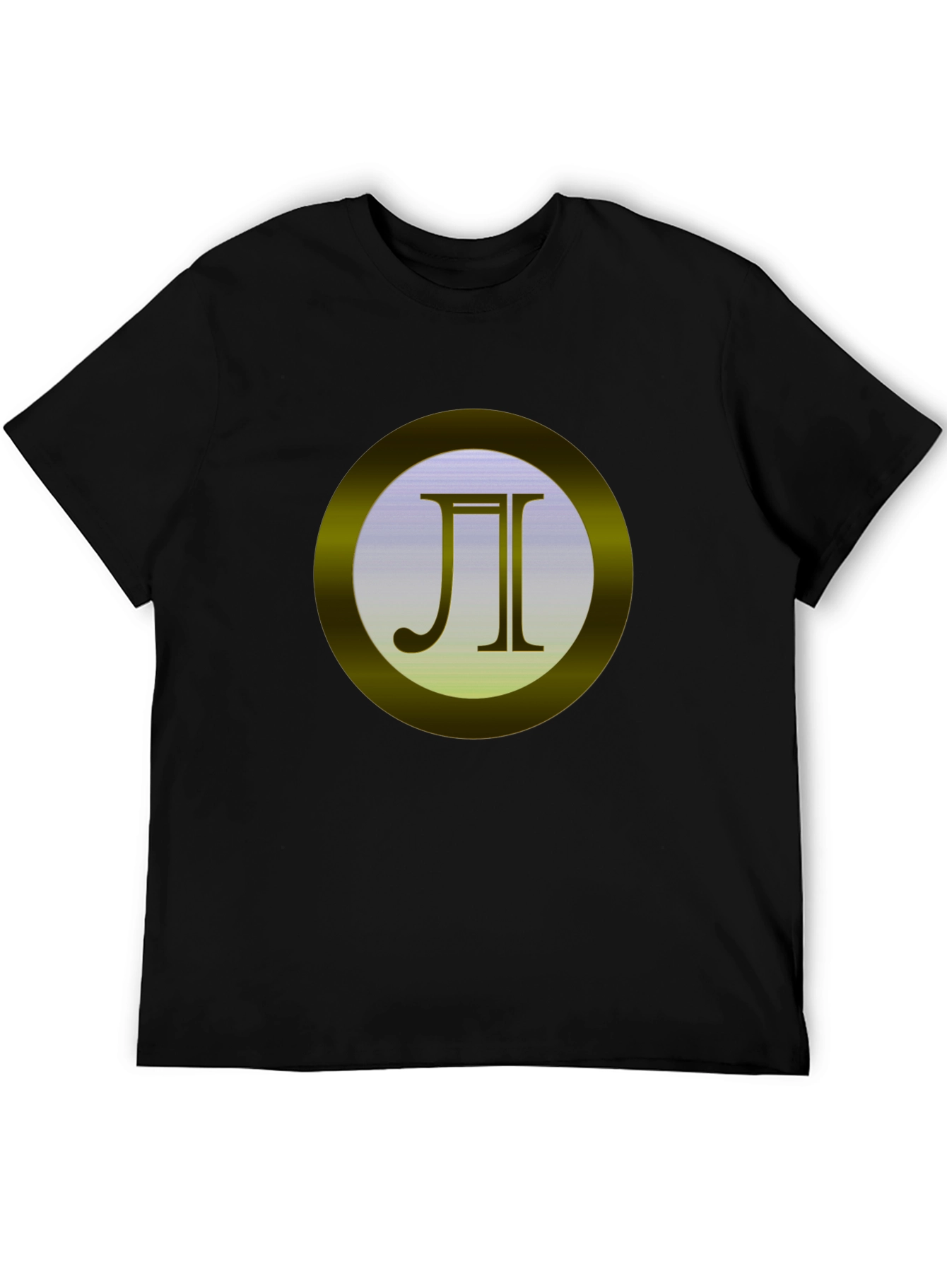 Black Tee with Golden Circle Emblem
