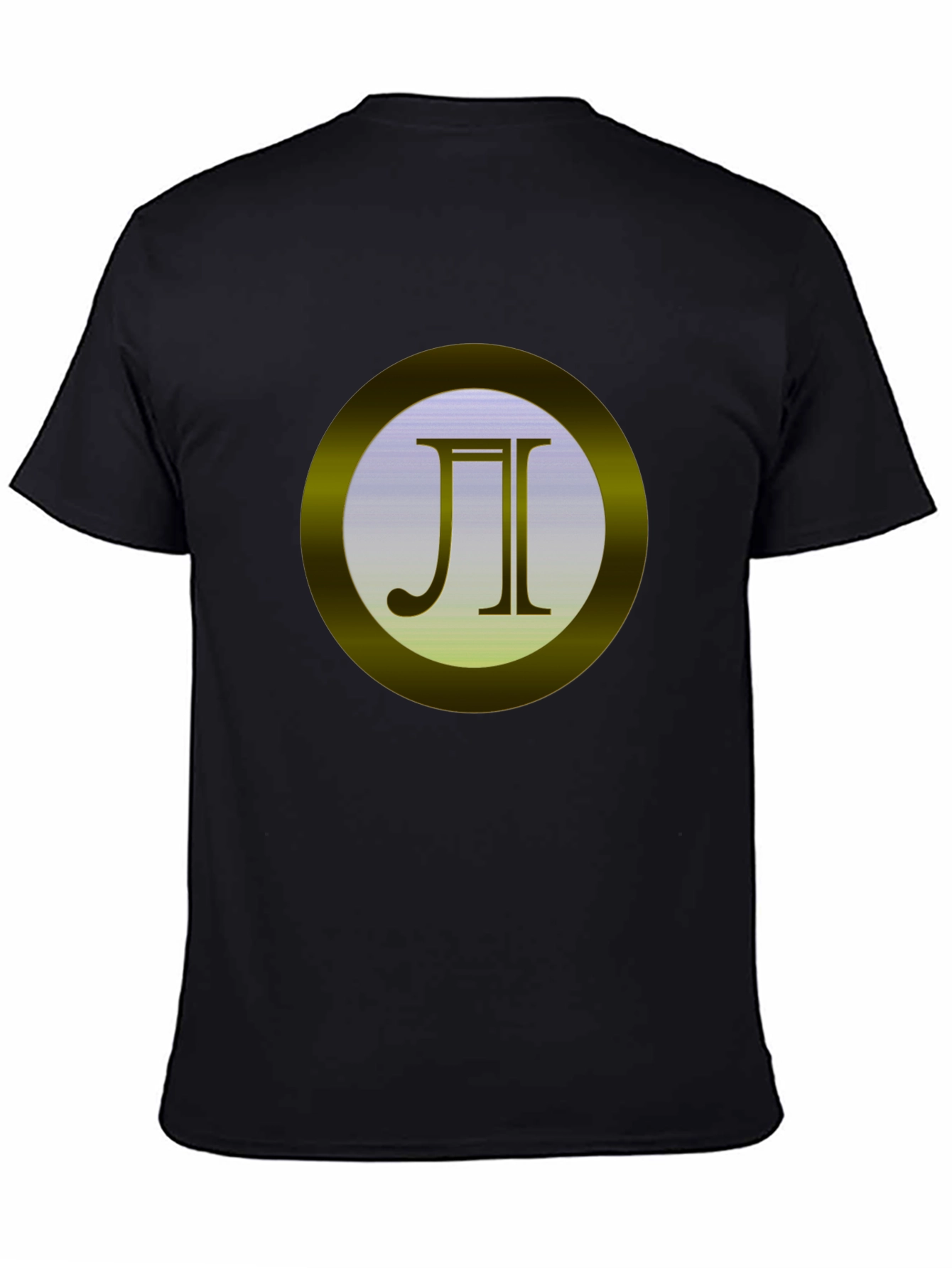 Black Tee with Golden Circle Emblem
