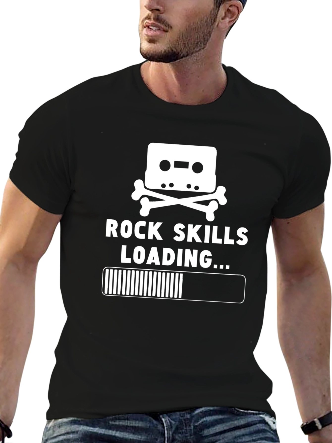 Rock Skills Loading T-Shirt - Black Cotton Tee