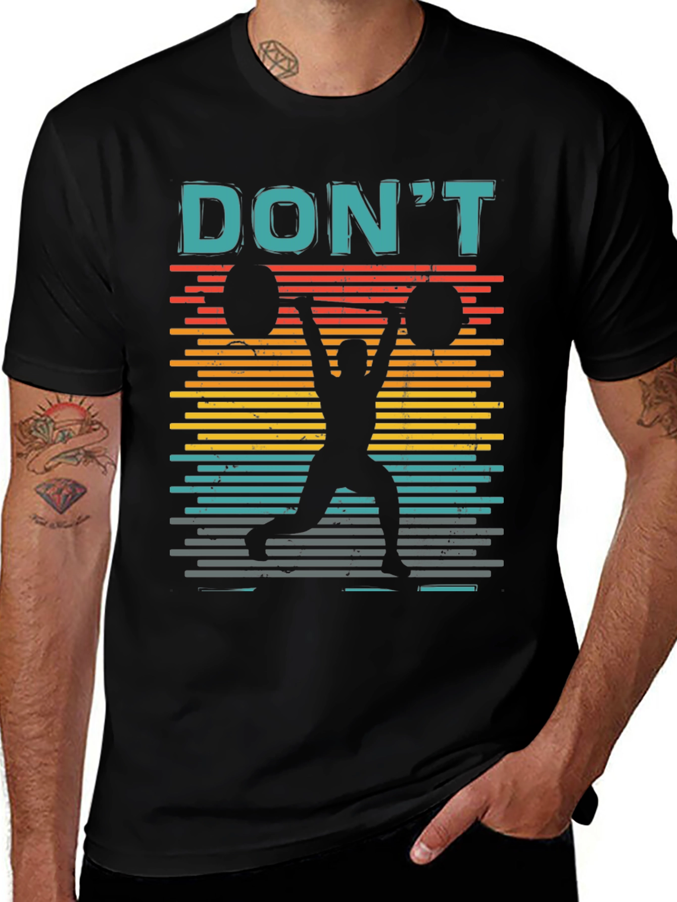 Retro Weightlifting T-Shirt - Dont