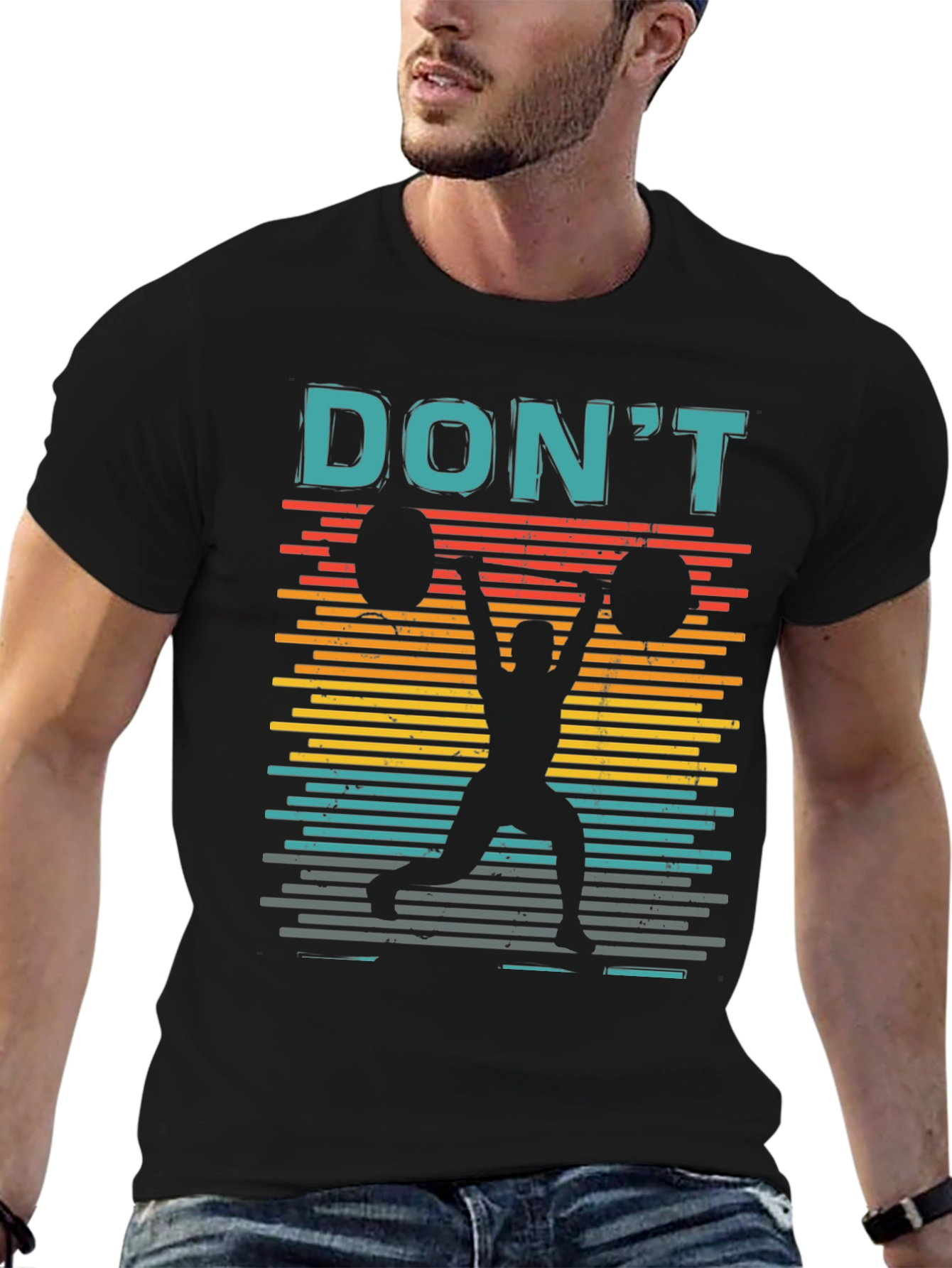Retro Weightlifting T-Shirt - Dont