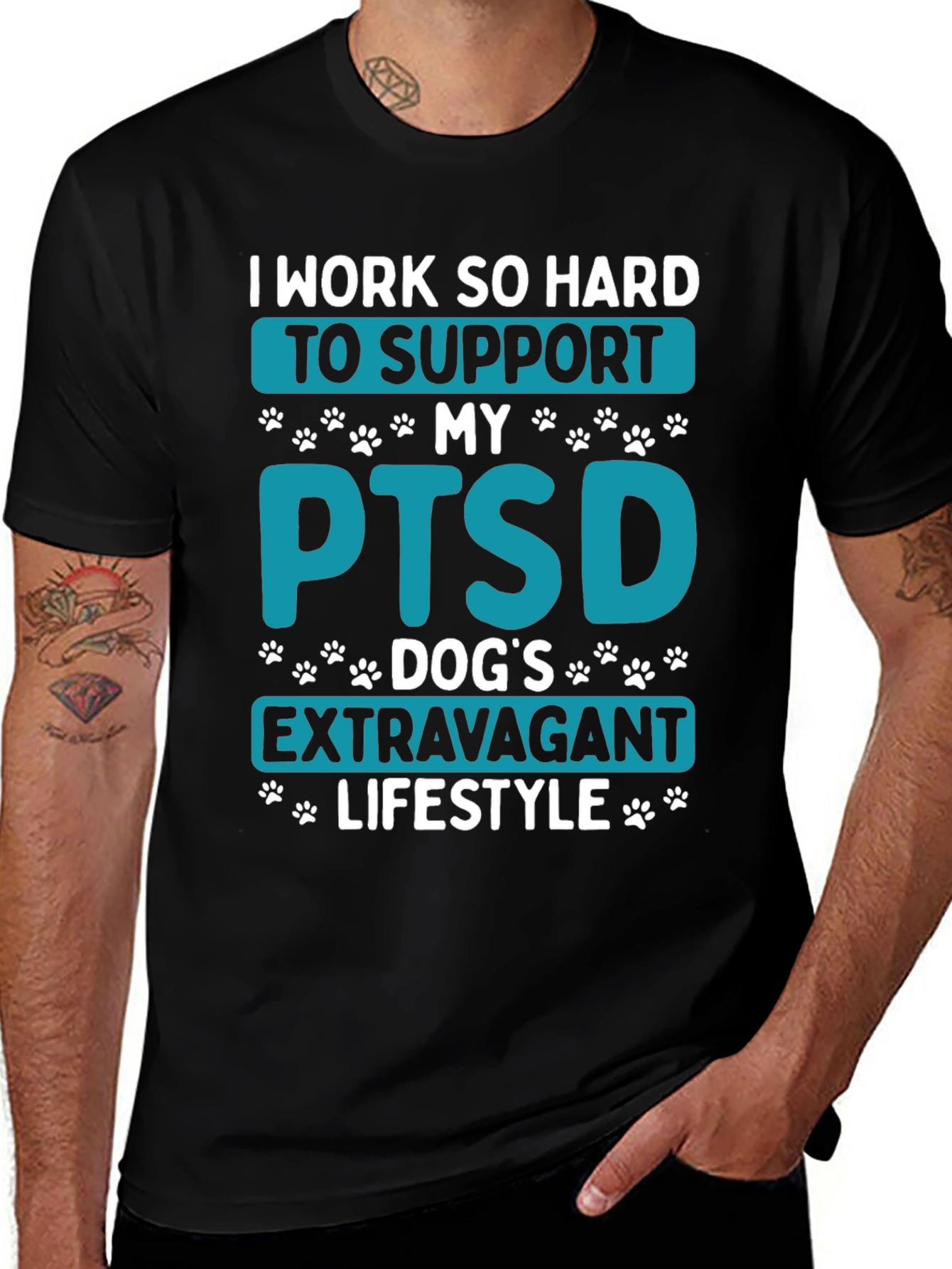 PTSD Dog Dad T-Shirt - Extravagant Lifestyle Tee