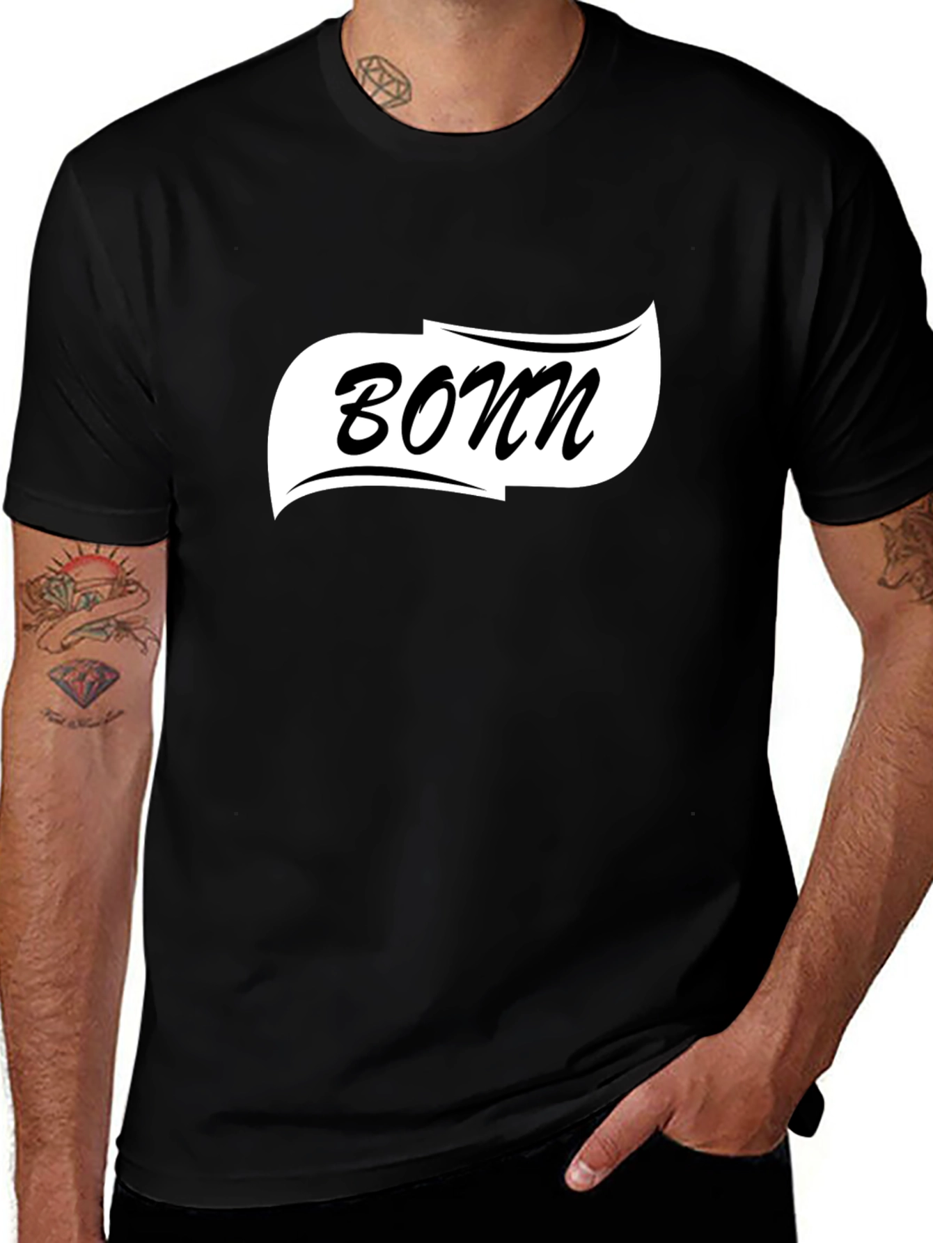 Bonn Graphic Tee - Classic Black Cotton T-Shirt