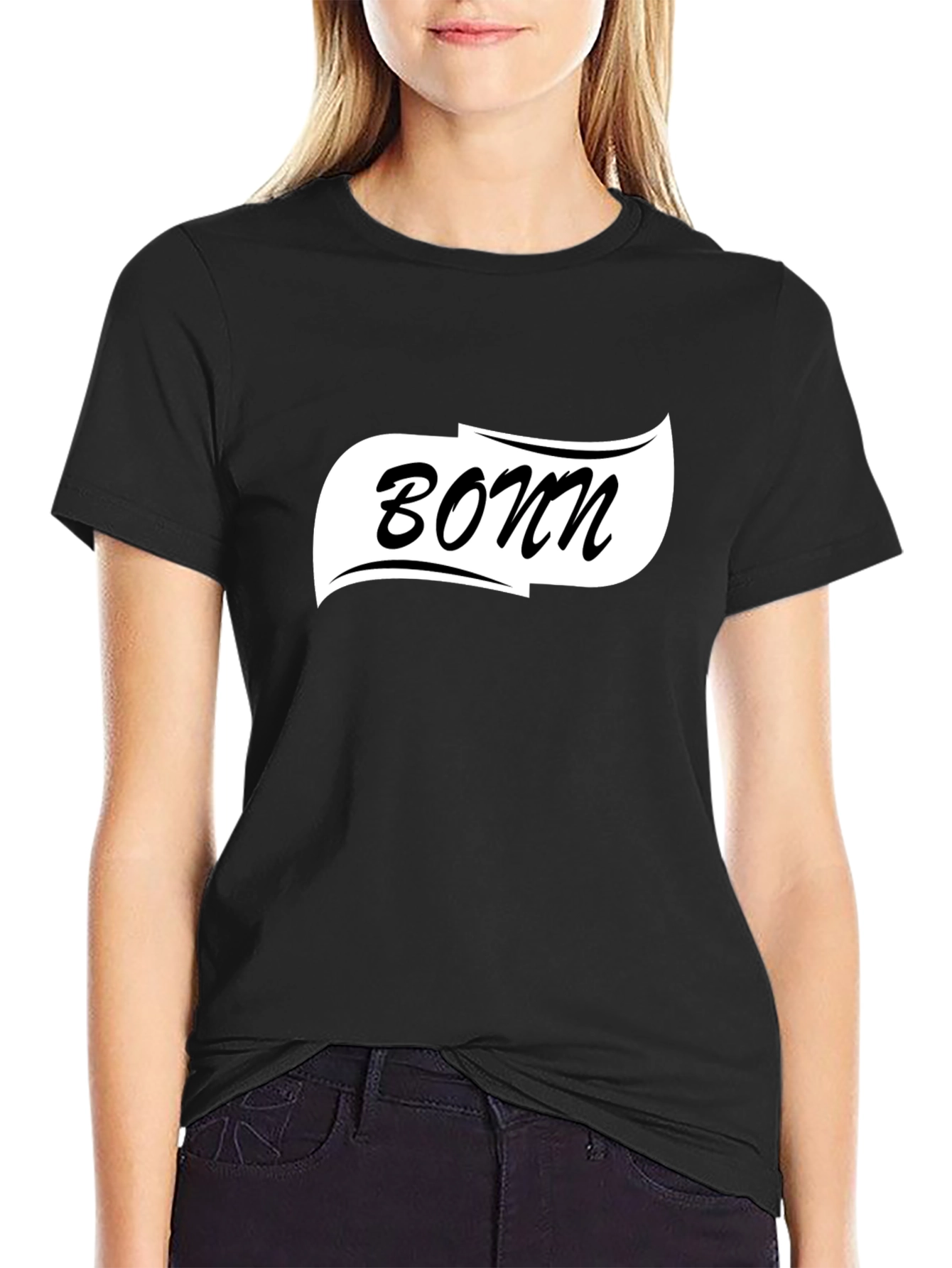 Bonn Graphic Tee - Classic Black Cotton T-Shirt