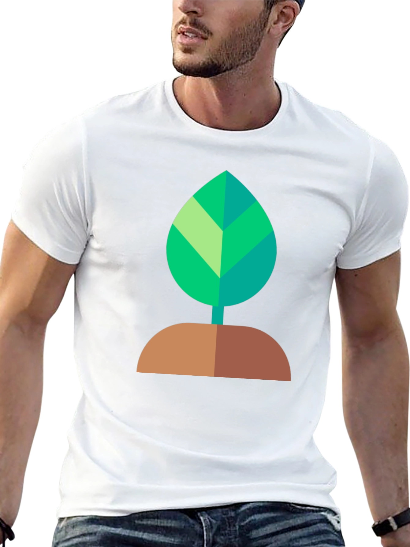 Green Leaf Graphic Tee - Nature Inspired Comfort