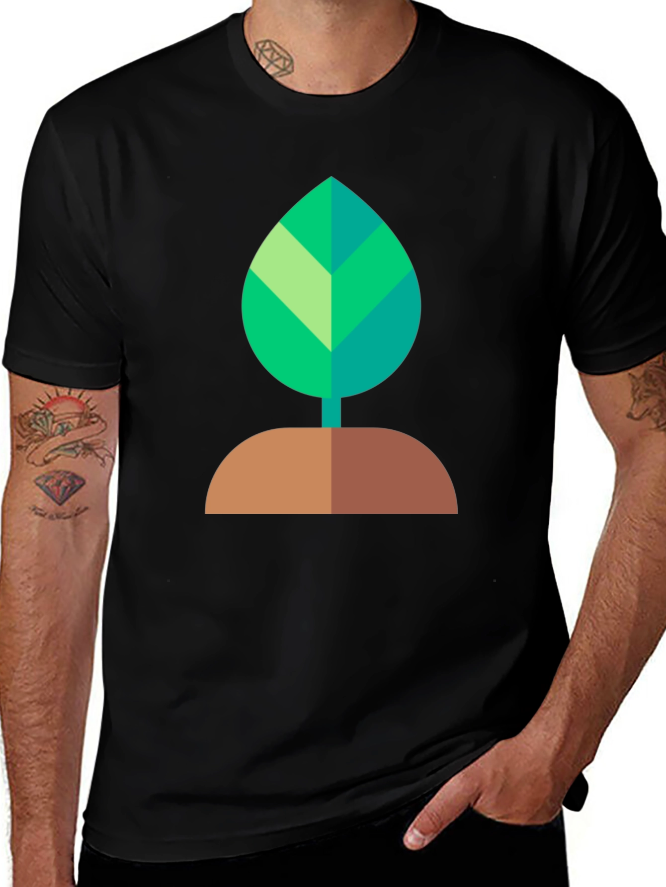 Green Leaf Graphic Tee - Nature Inspired Comfort