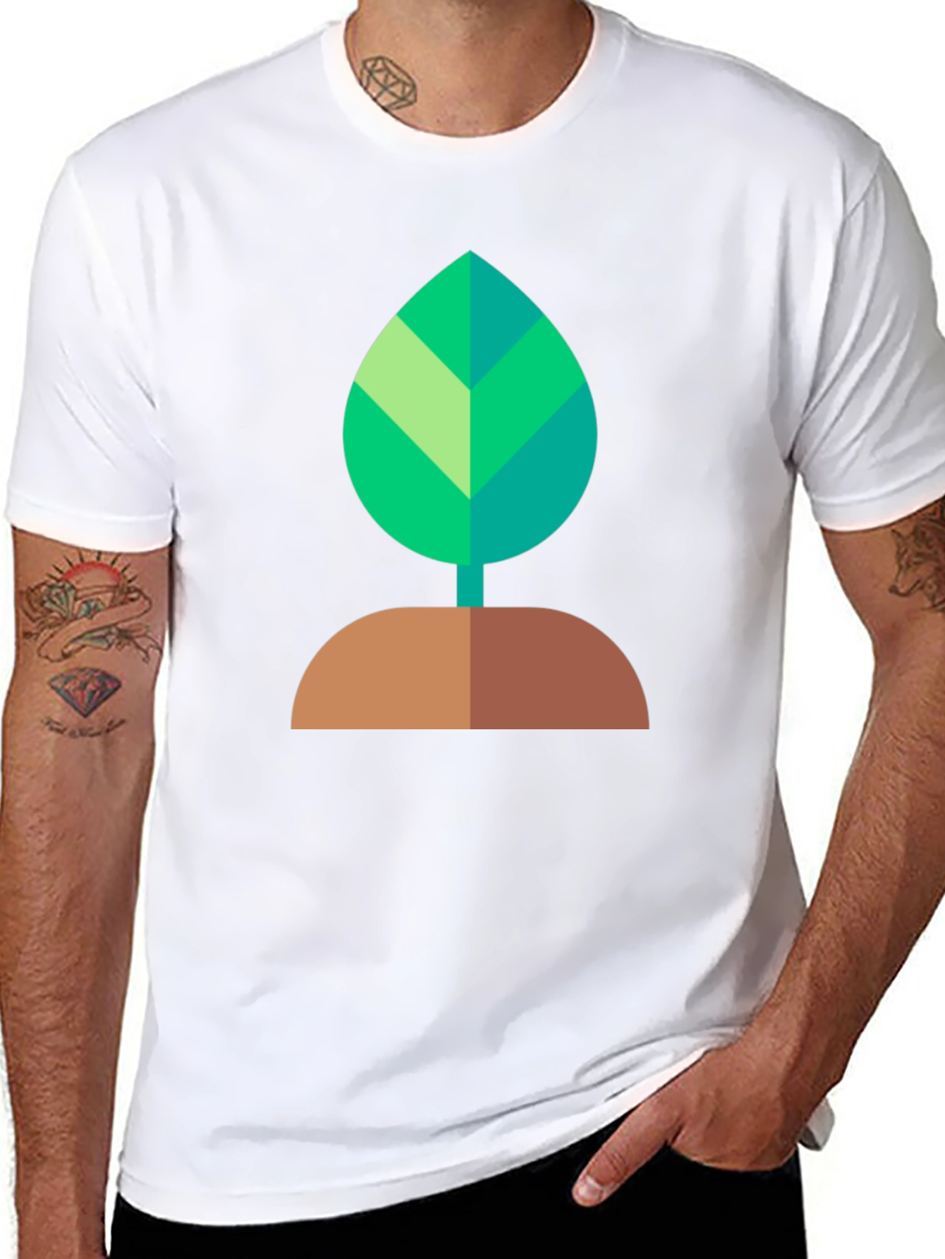 Green Leaf Graphic Tee - Nature Inspired Comfort