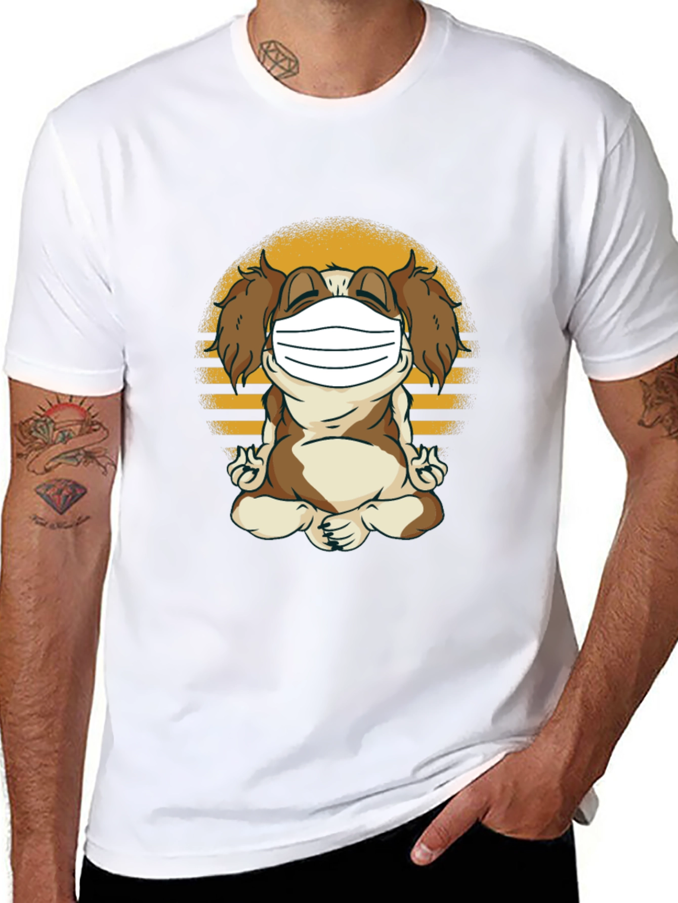 Dog in Mask T-Shirt: Meditating Canine Tee