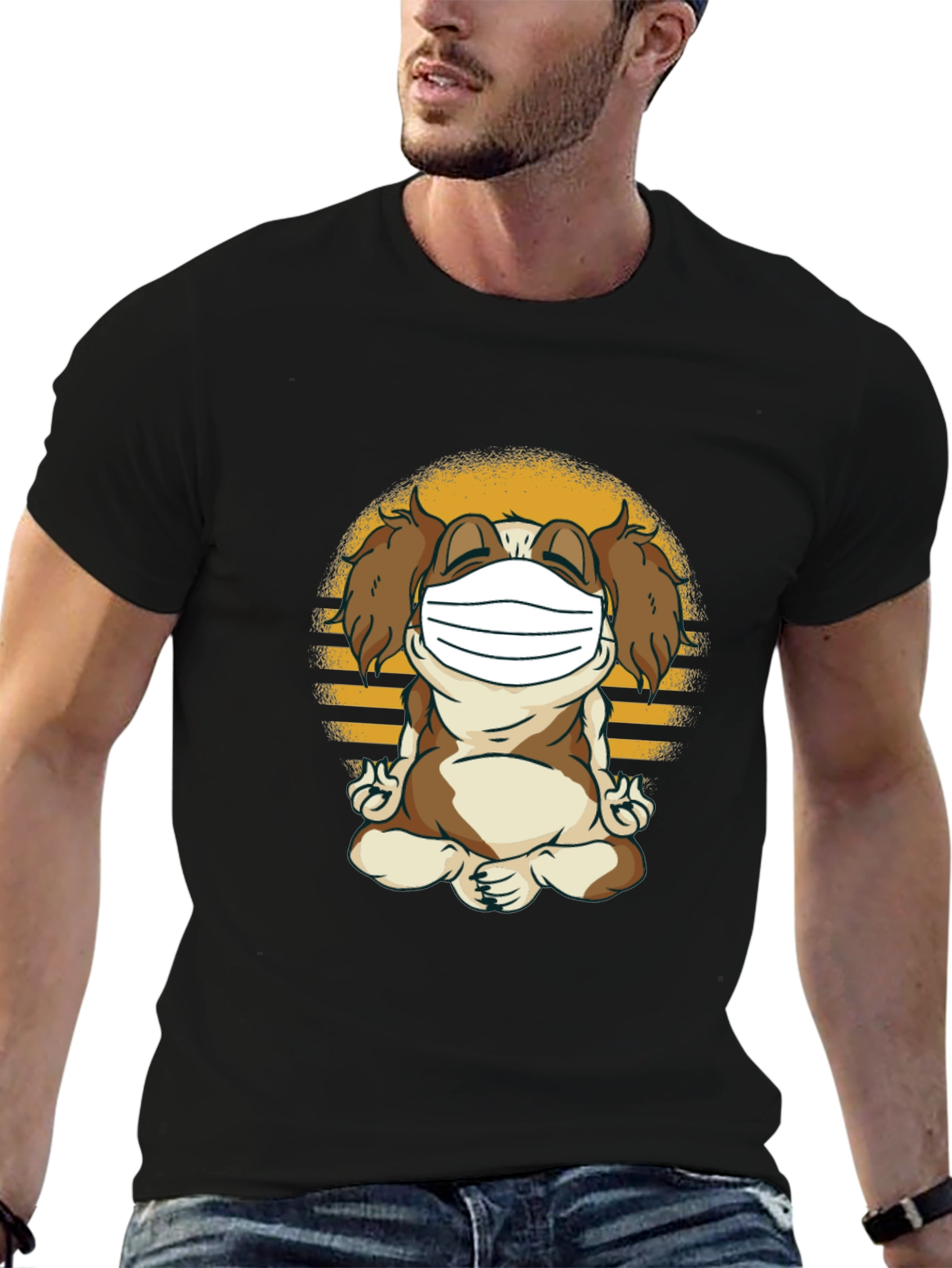 Dog in Mask T-Shirt: Meditating Canine Tee