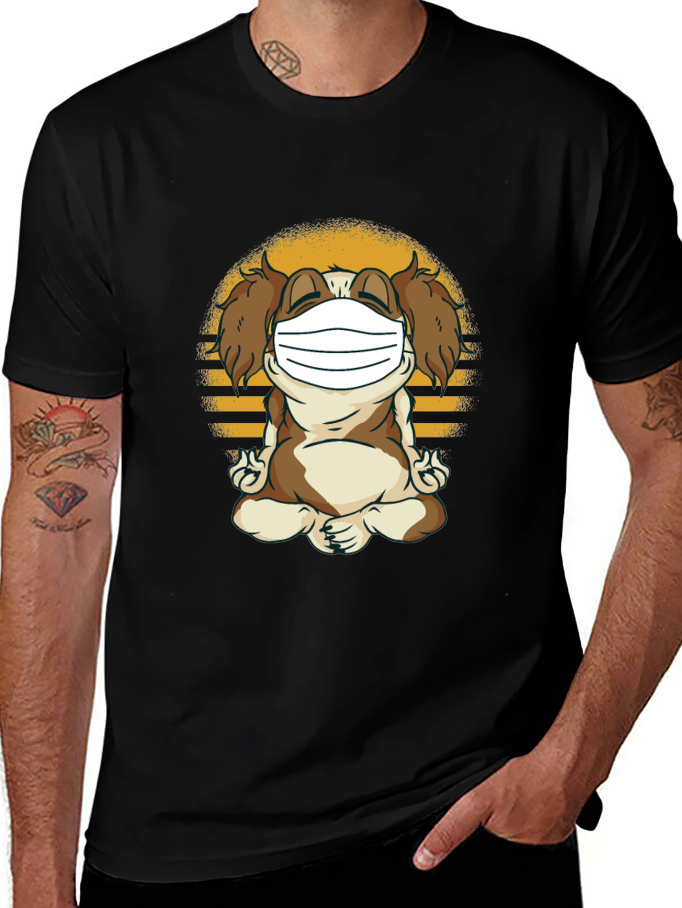 Dog in Mask T-Shirt: Meditating Canine Tee