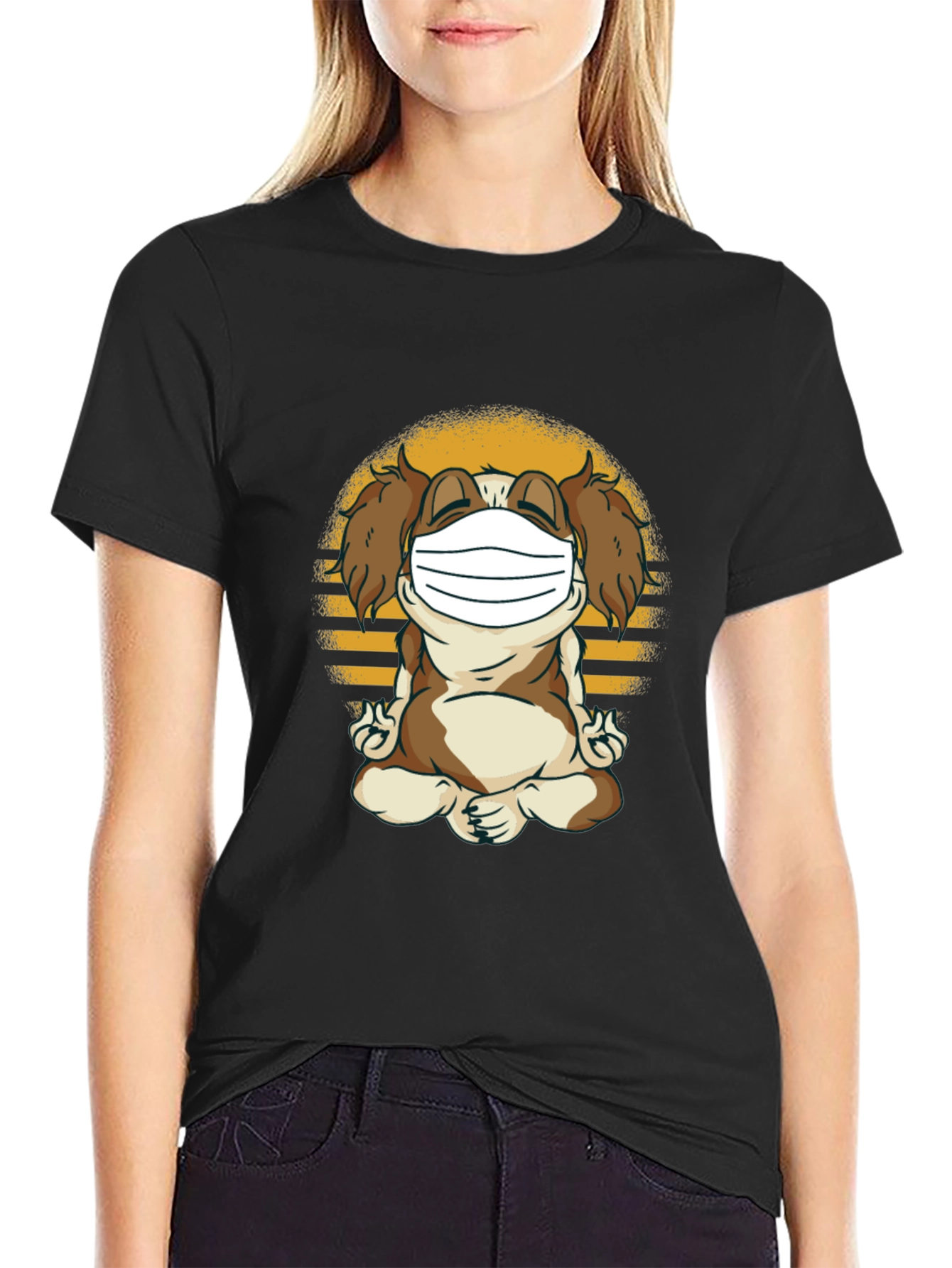 Dog in Mask T-Shirt: Meditating Canine Tee