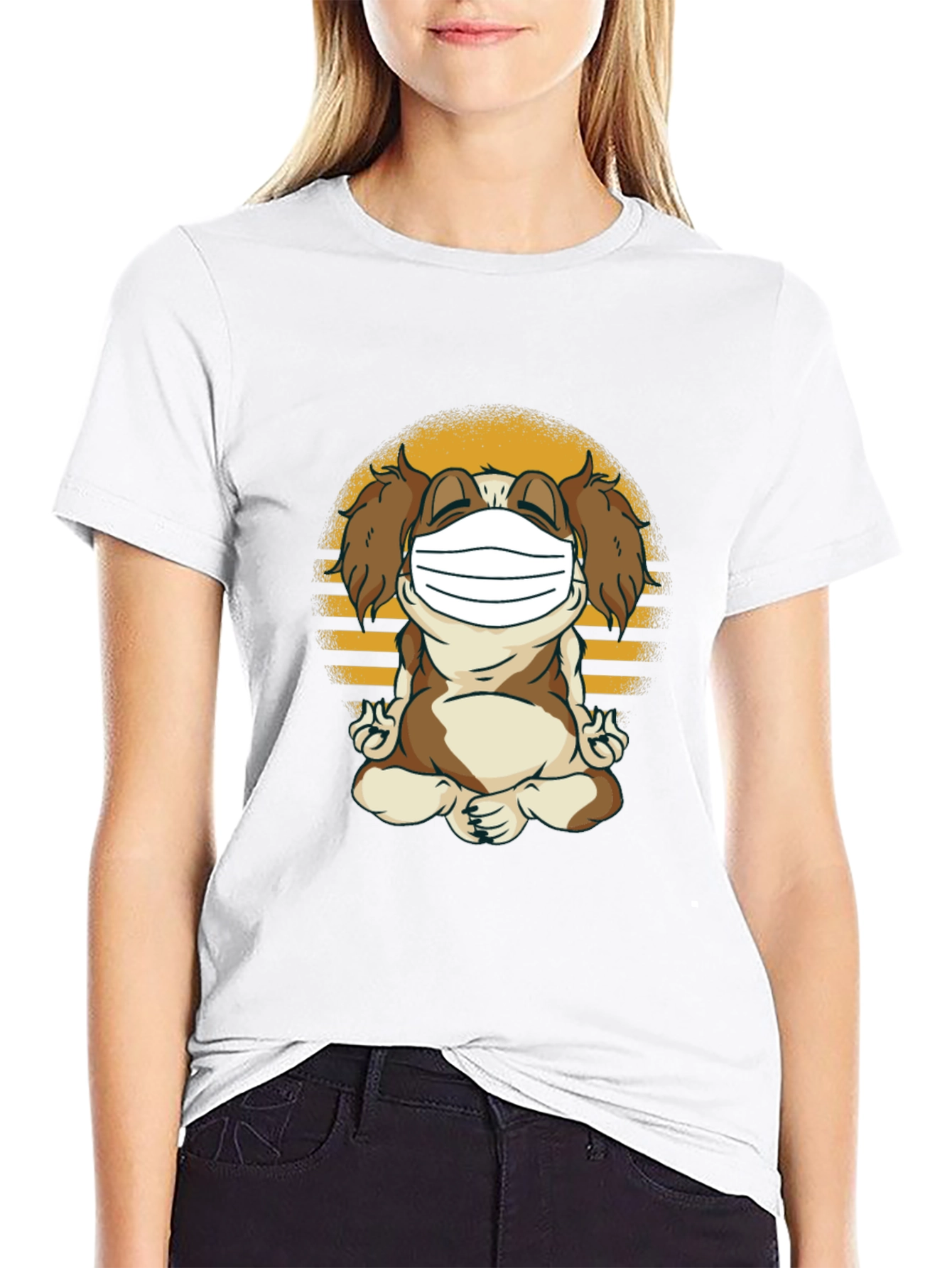 Dog in Mask T-Shirt: Meditating Canine Tee