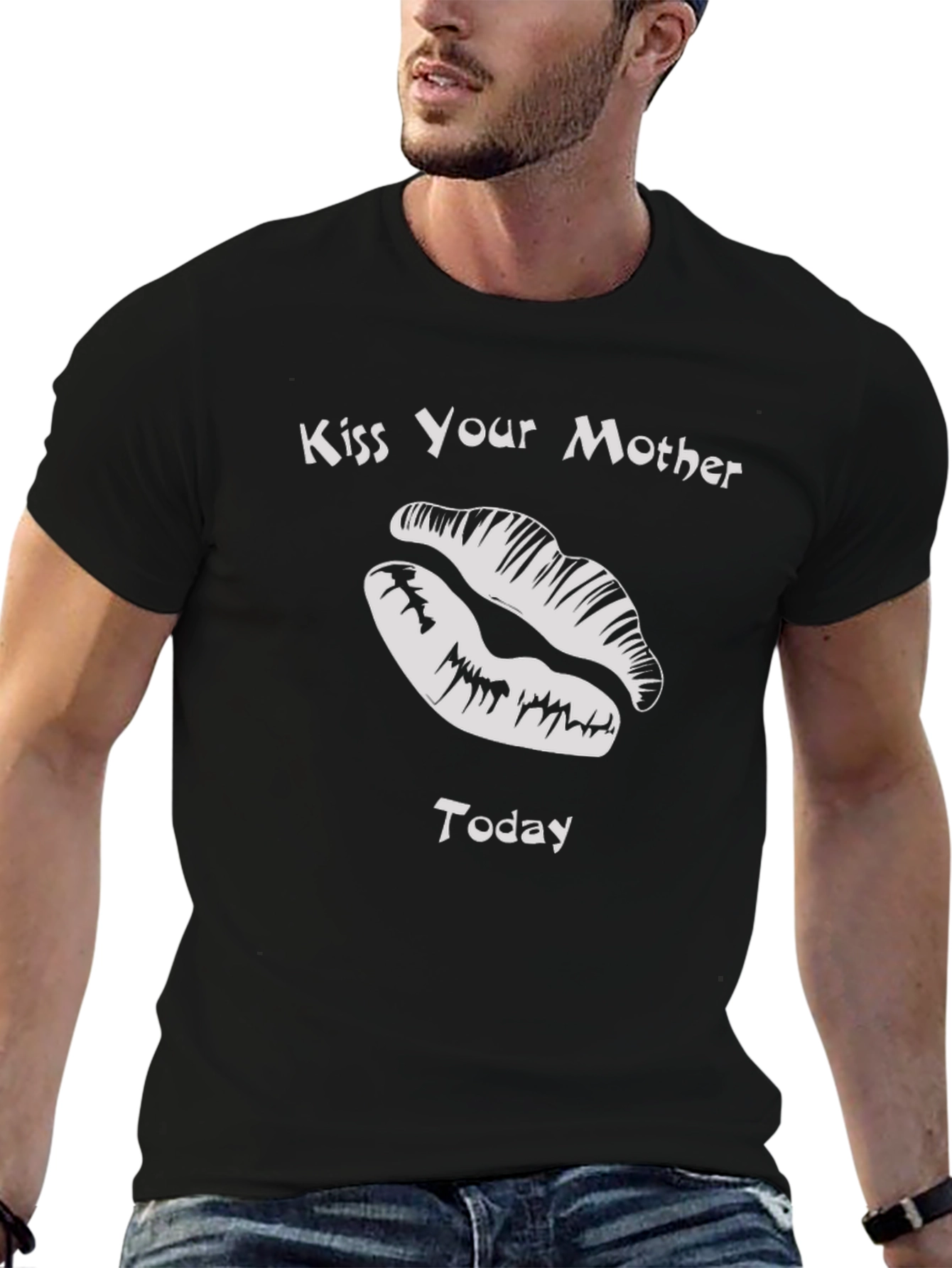 Kiss Your Mother Today Black Graphic Tee