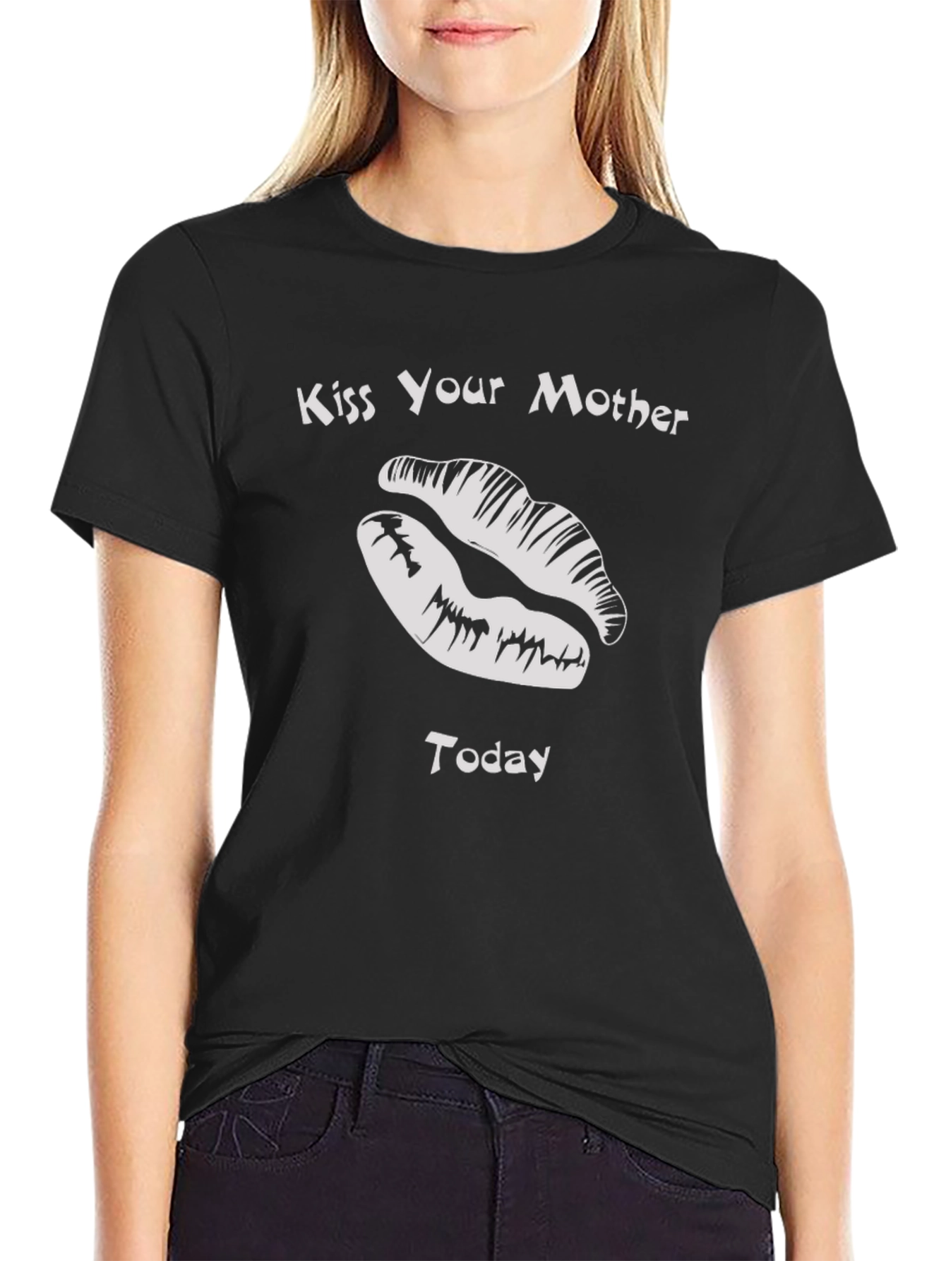 Kiss Your Mother Today Black Graphic Tee