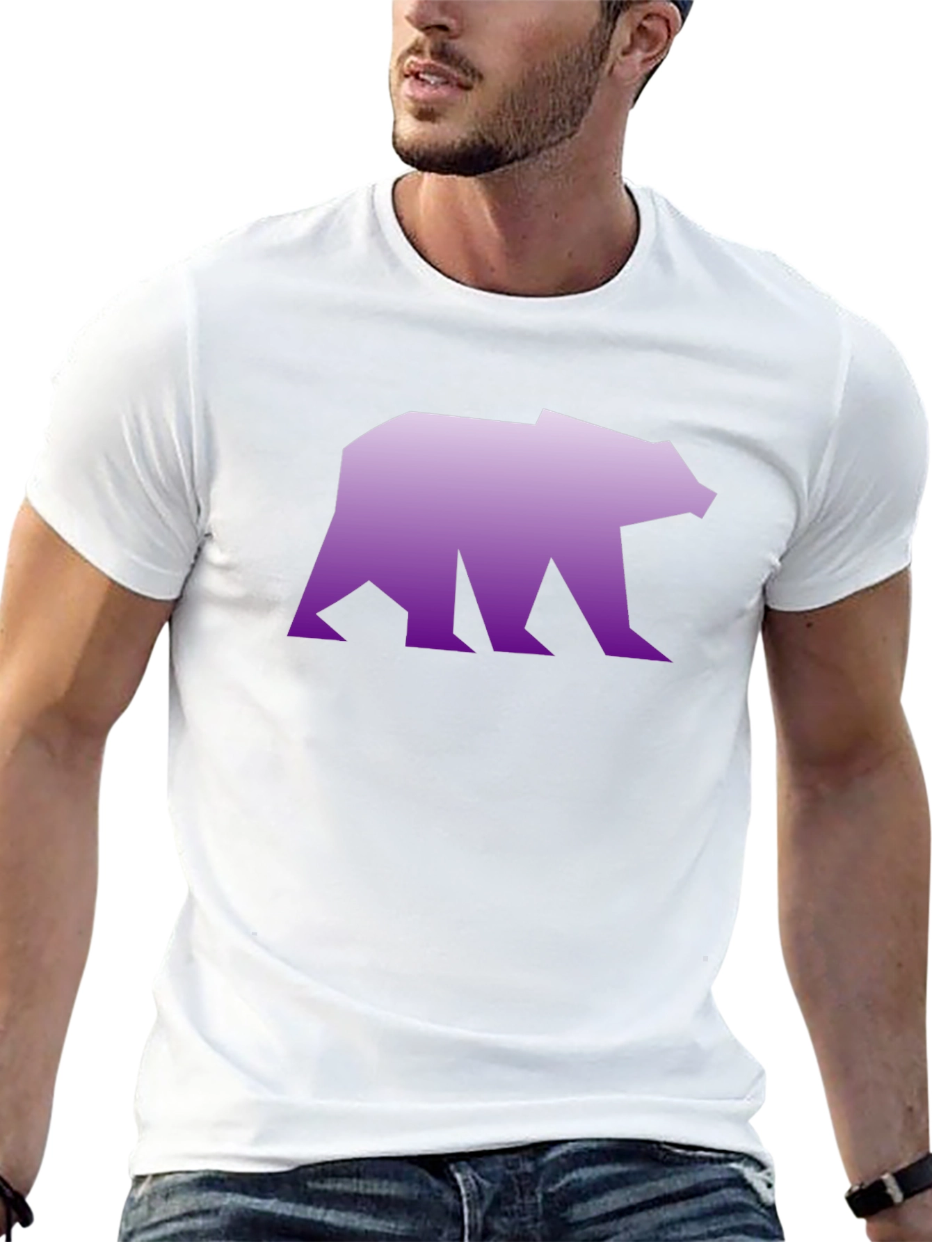 Geometric Bear Graphic Tee - Modern Streetwear
