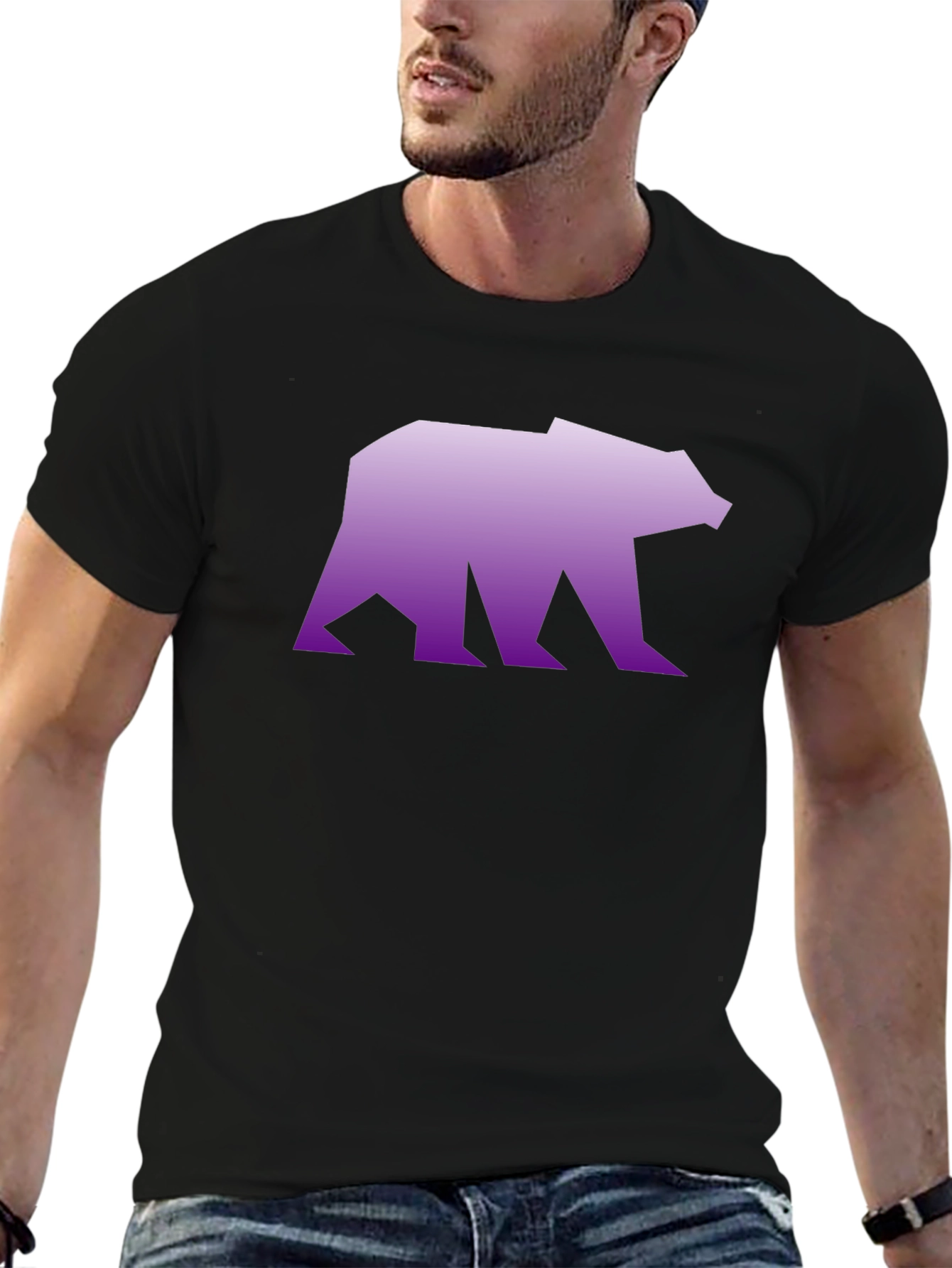 Geometric Bear Graphic Tee - Modern Streetwear