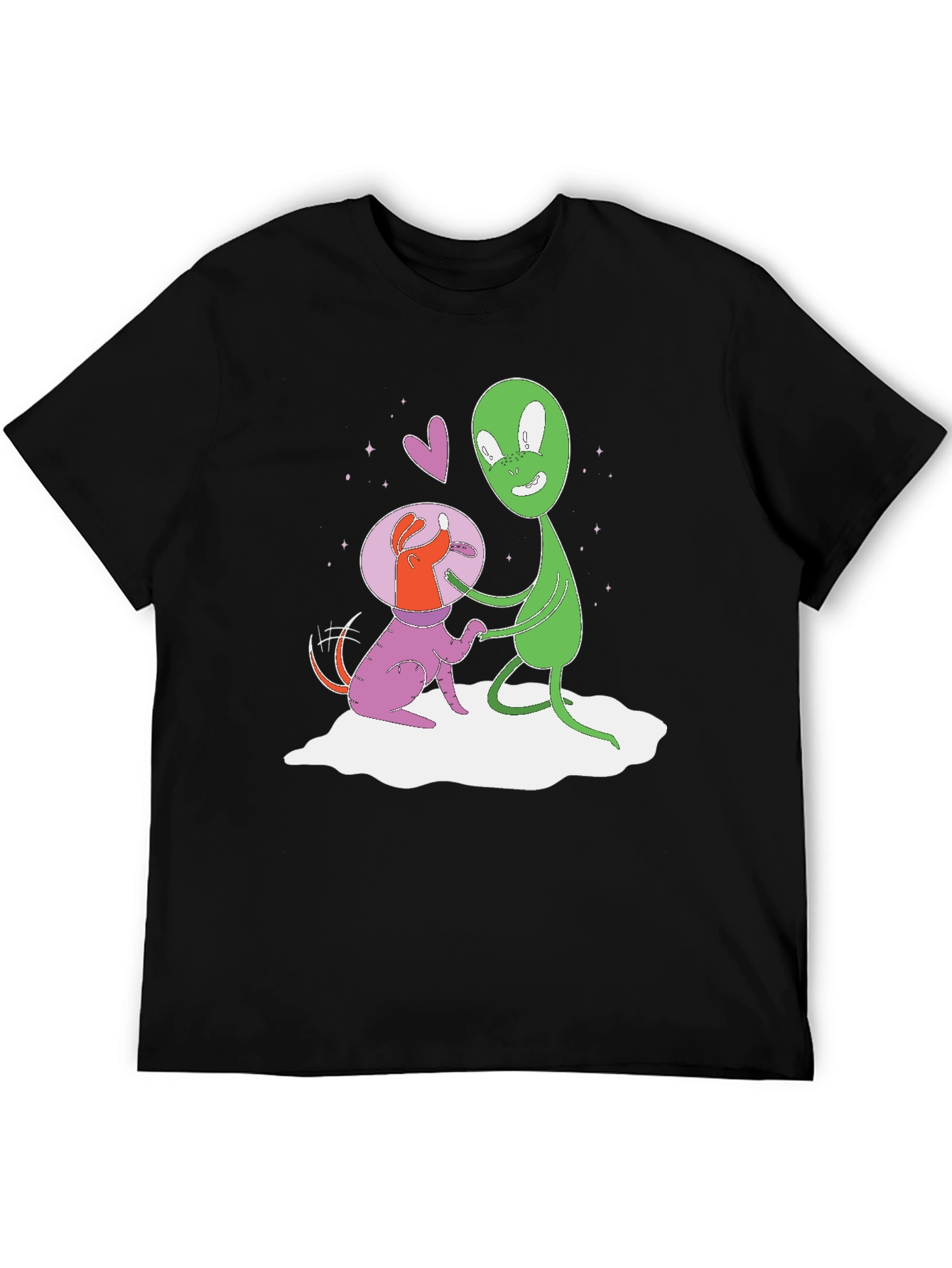 Alien Dog T-Shirt: Space Pup & Green Friend Tee