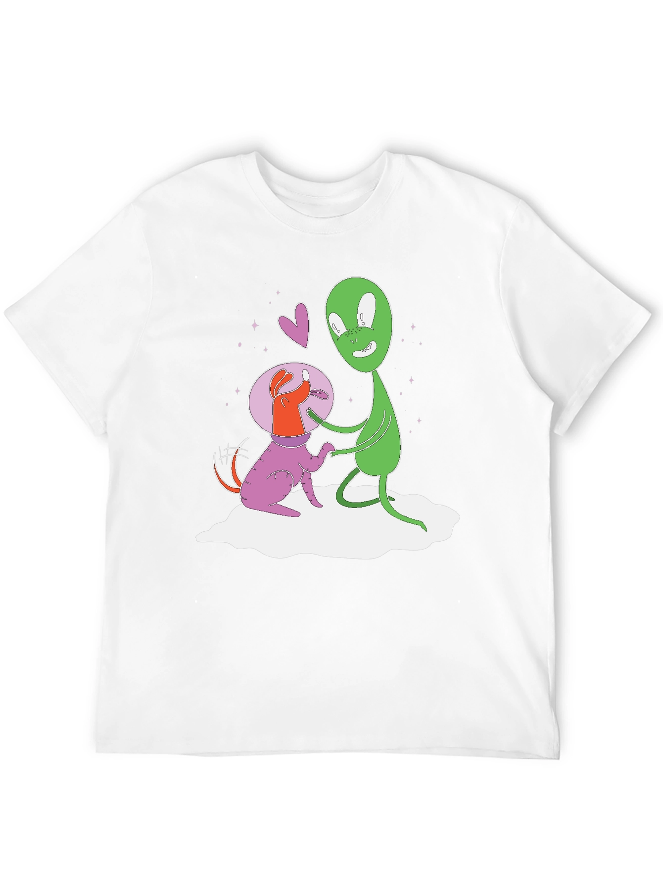 Alien Dog T-Shirt: Space Pup & Green Friend Tee