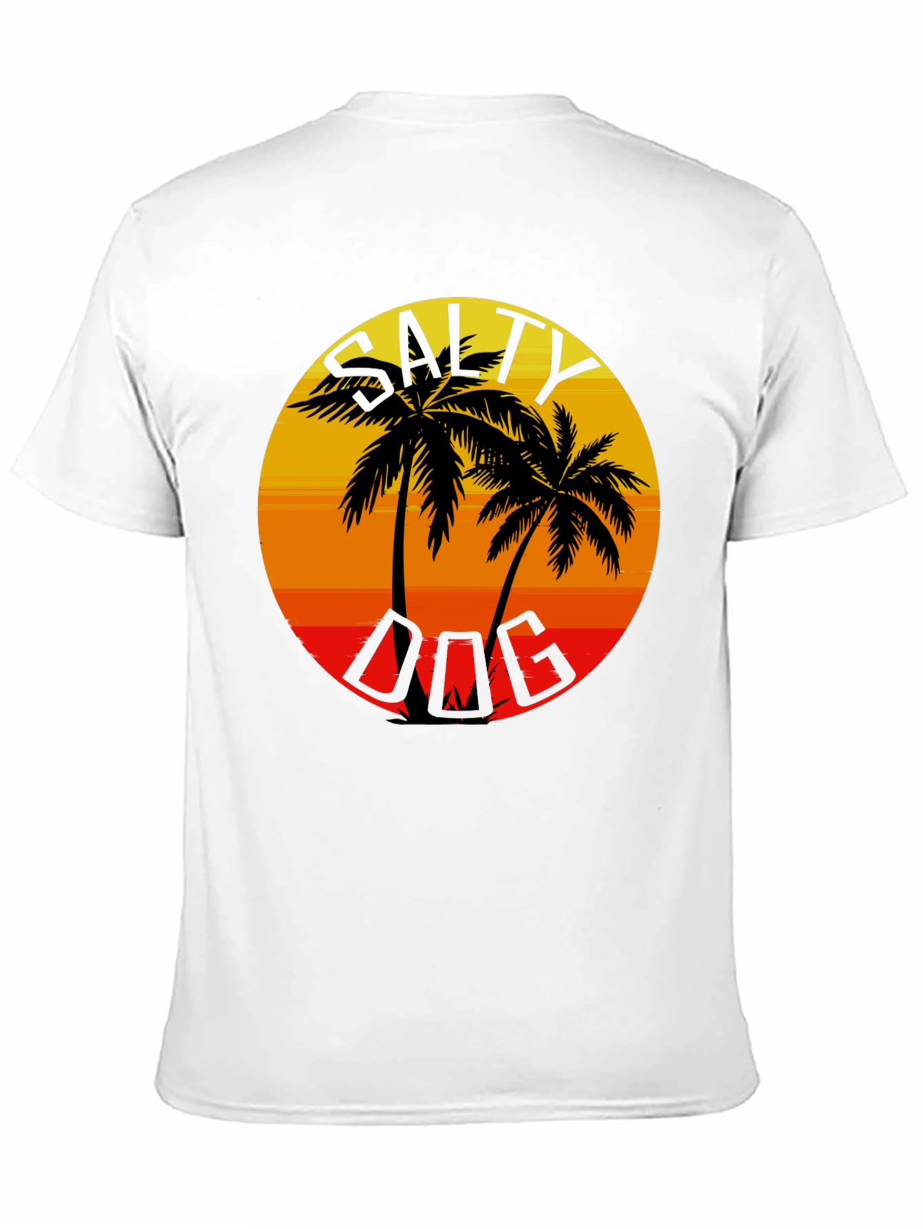 Salty Dog Palm Tree Sunset Graphic Tee - Black